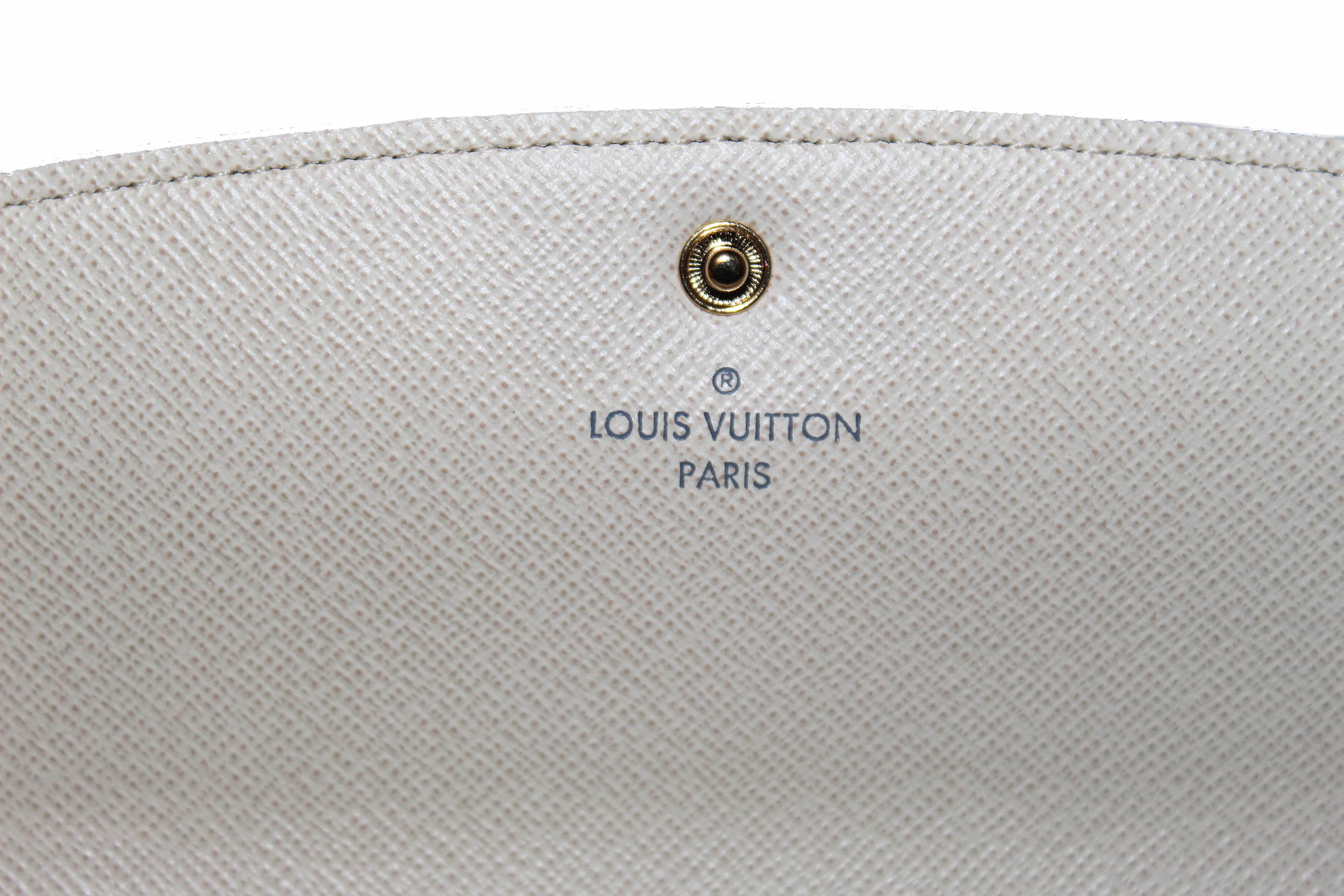 Authentic New Louis Vuitton Damier Azur Canvas Emilie Flap Wallet