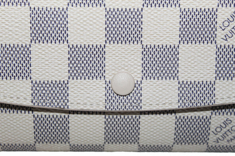 Authentic New Louis Vuitton Damier Azur Canvas Emilie Flap Wallet