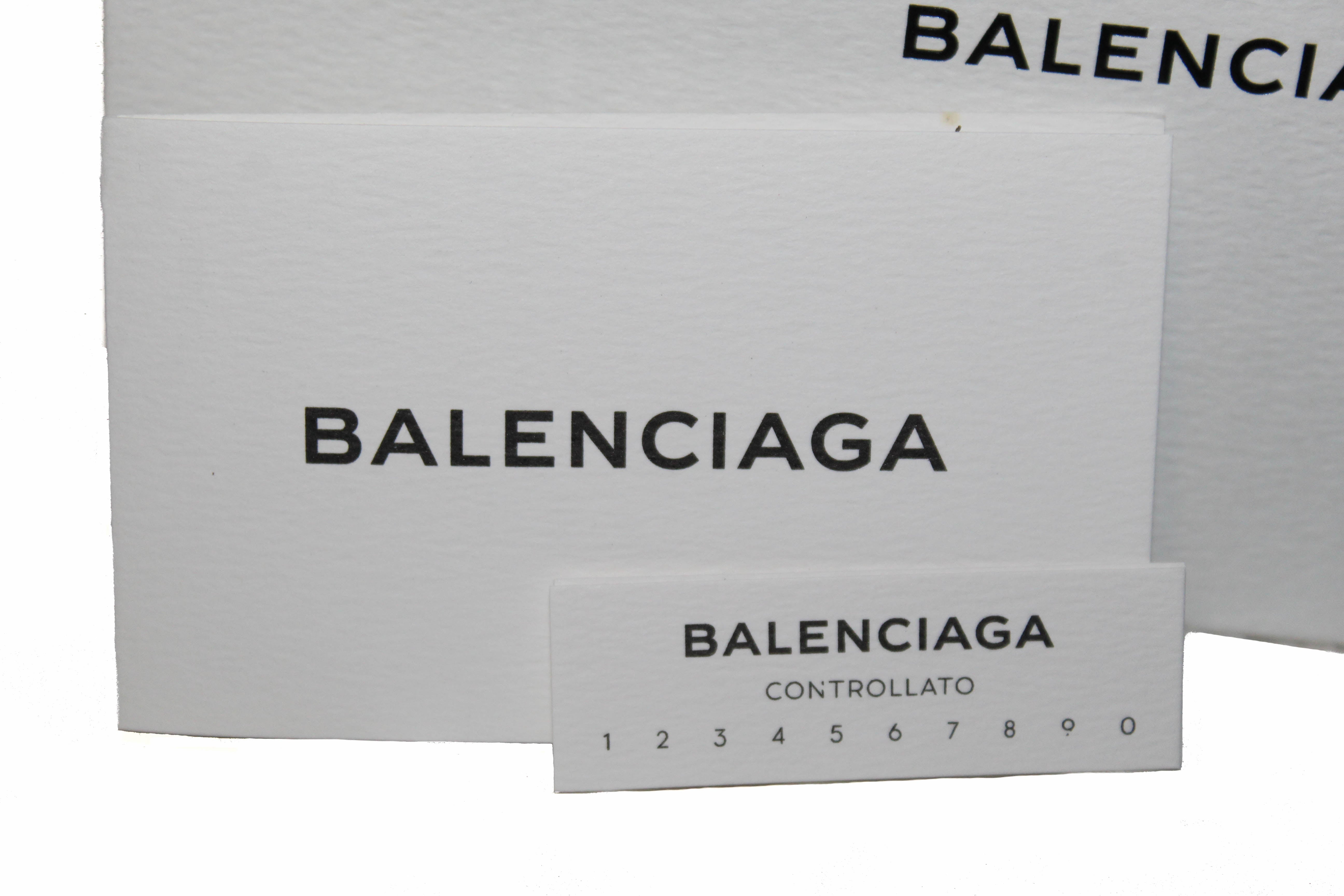 Authentic Balenciaga Grey Giant 12 Gold City Lambskin Leather Flap Wallet