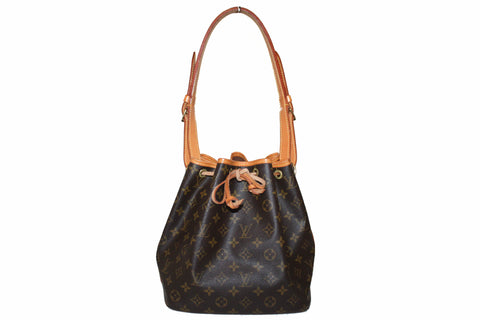 Authentic Louis Vuitton Classic Monogram Petit Noe Drawstring Shoulder Bag