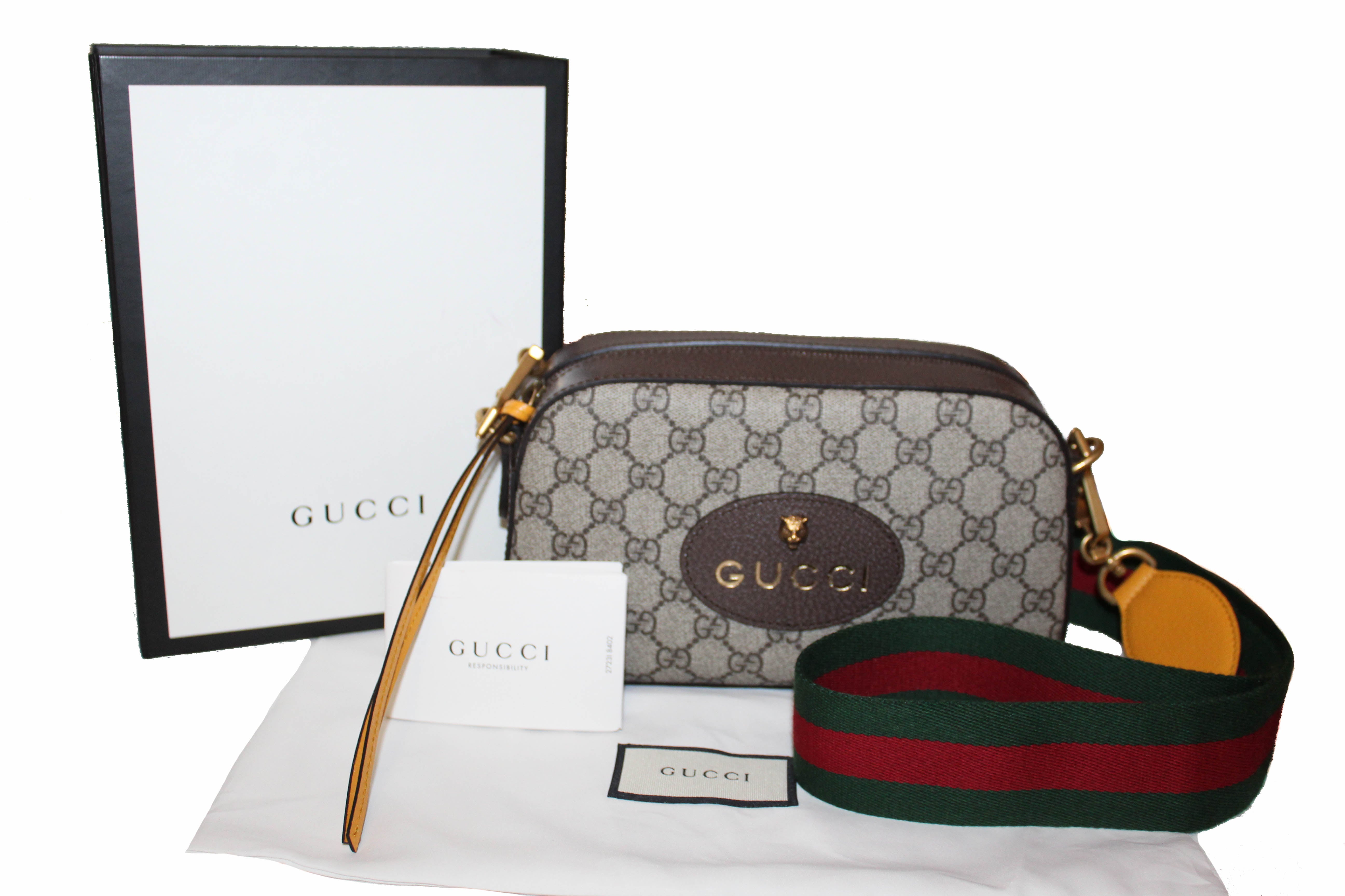 Gucci Beige/Brown GG Supreme Canvas And Leather Neo Vintage Messenger Bag  at 1stDibs