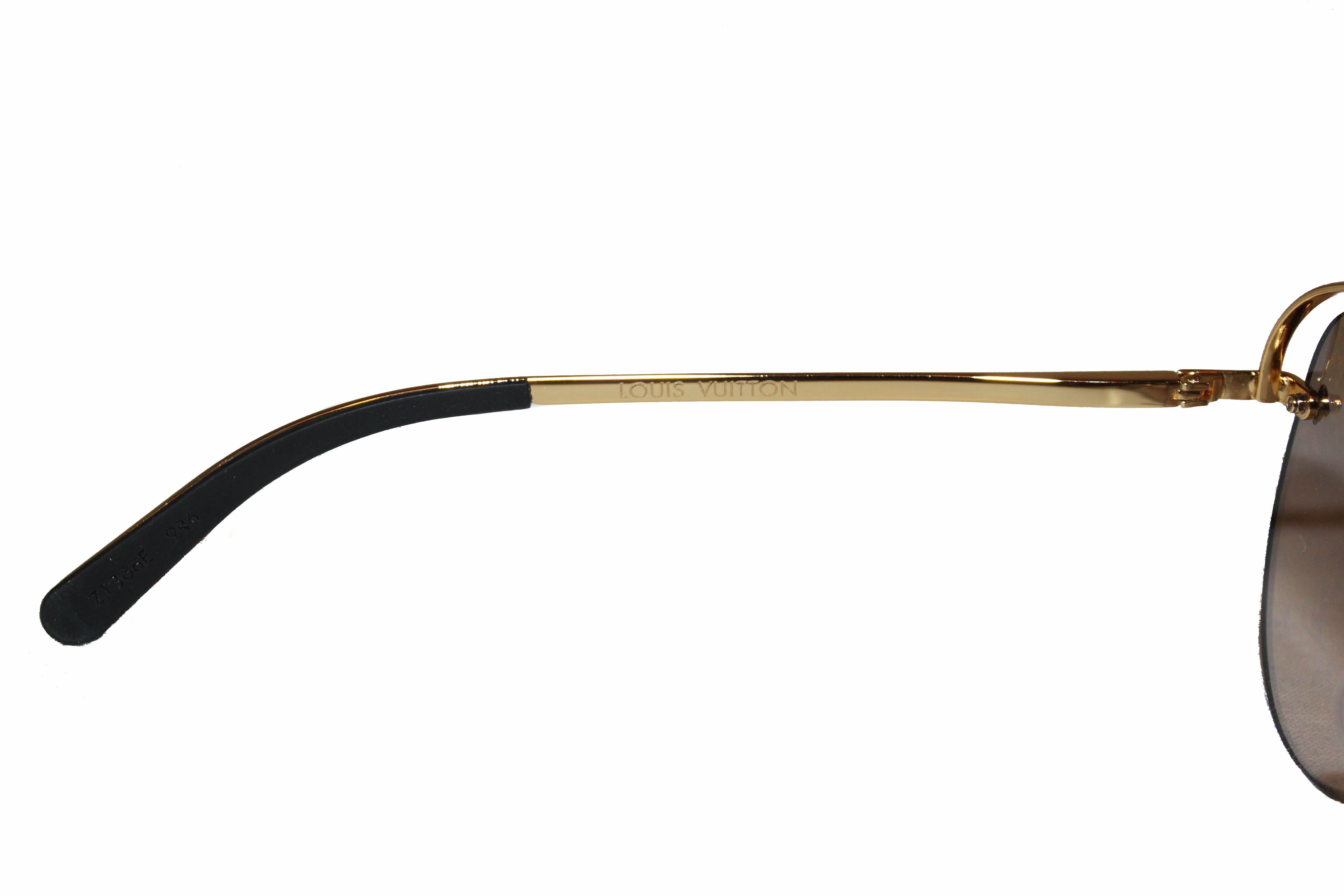 LOUIS VUITTON, Metal Monogram Grease Sunglasses Z1172E Gold