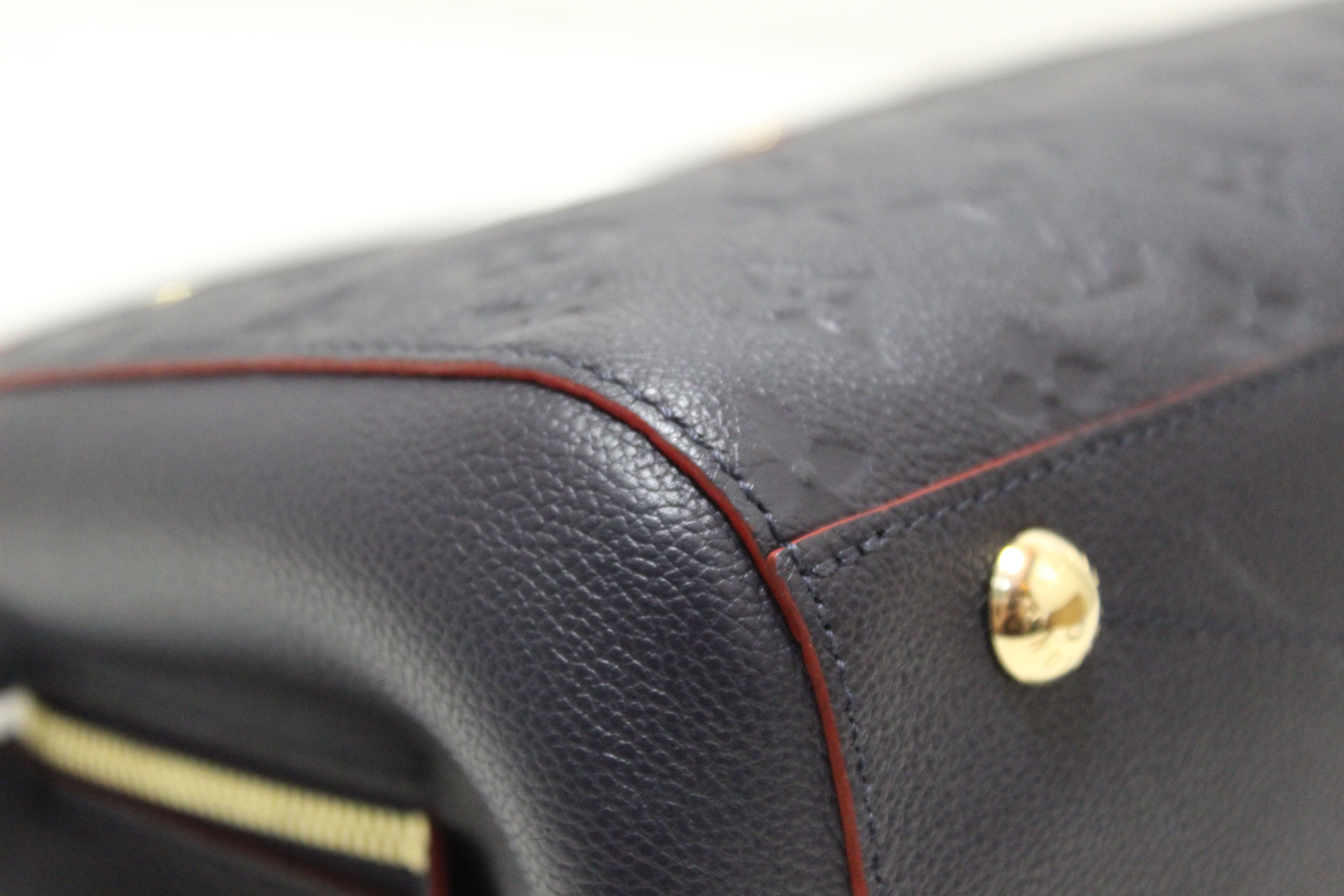 Louis Vuitton Montaigne Handbag Monogram Empreinte Leather BB Blue 214954150