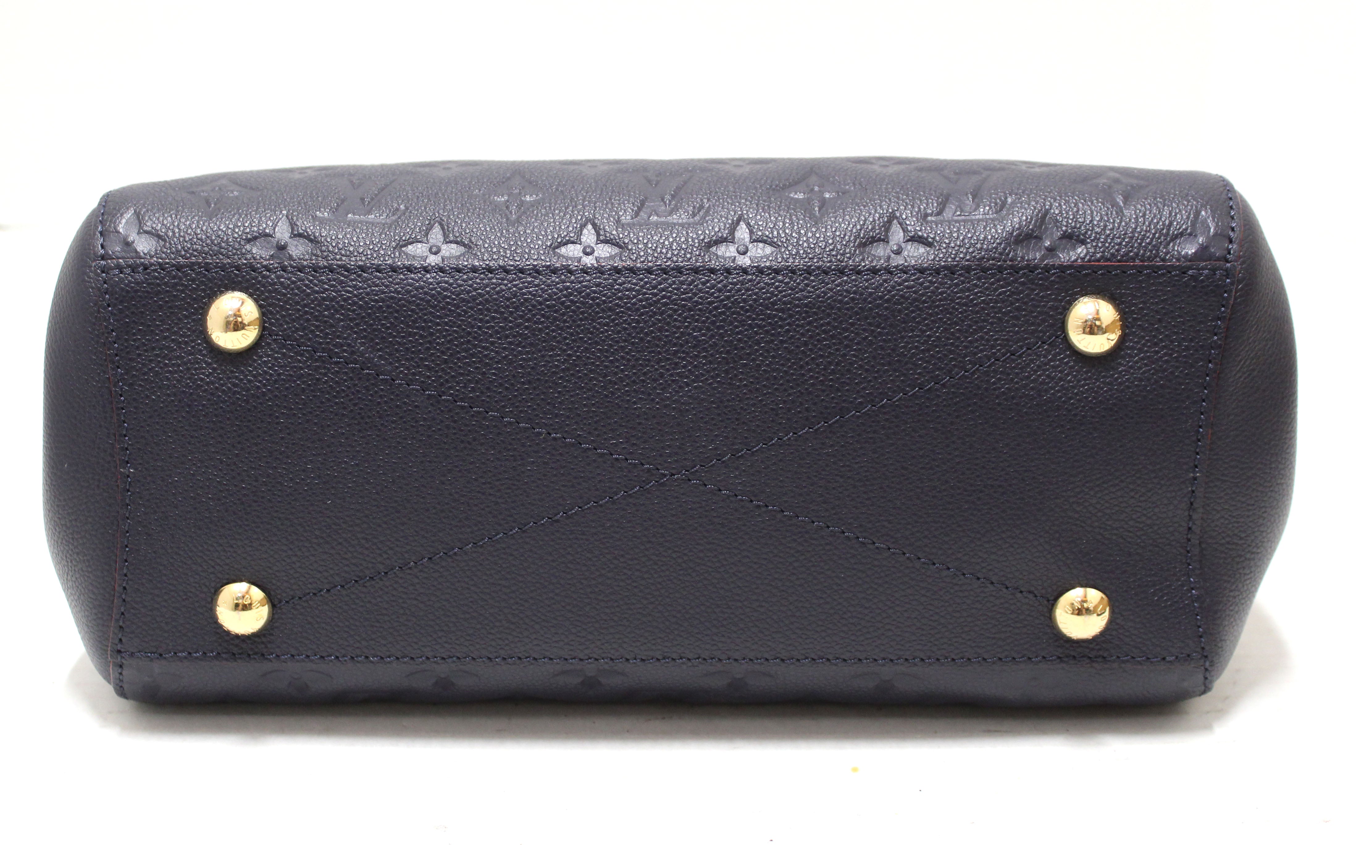 Louis Vuitton Montaigne mm Handbag Strap in Blue/Red Monogram Leather , GHW
