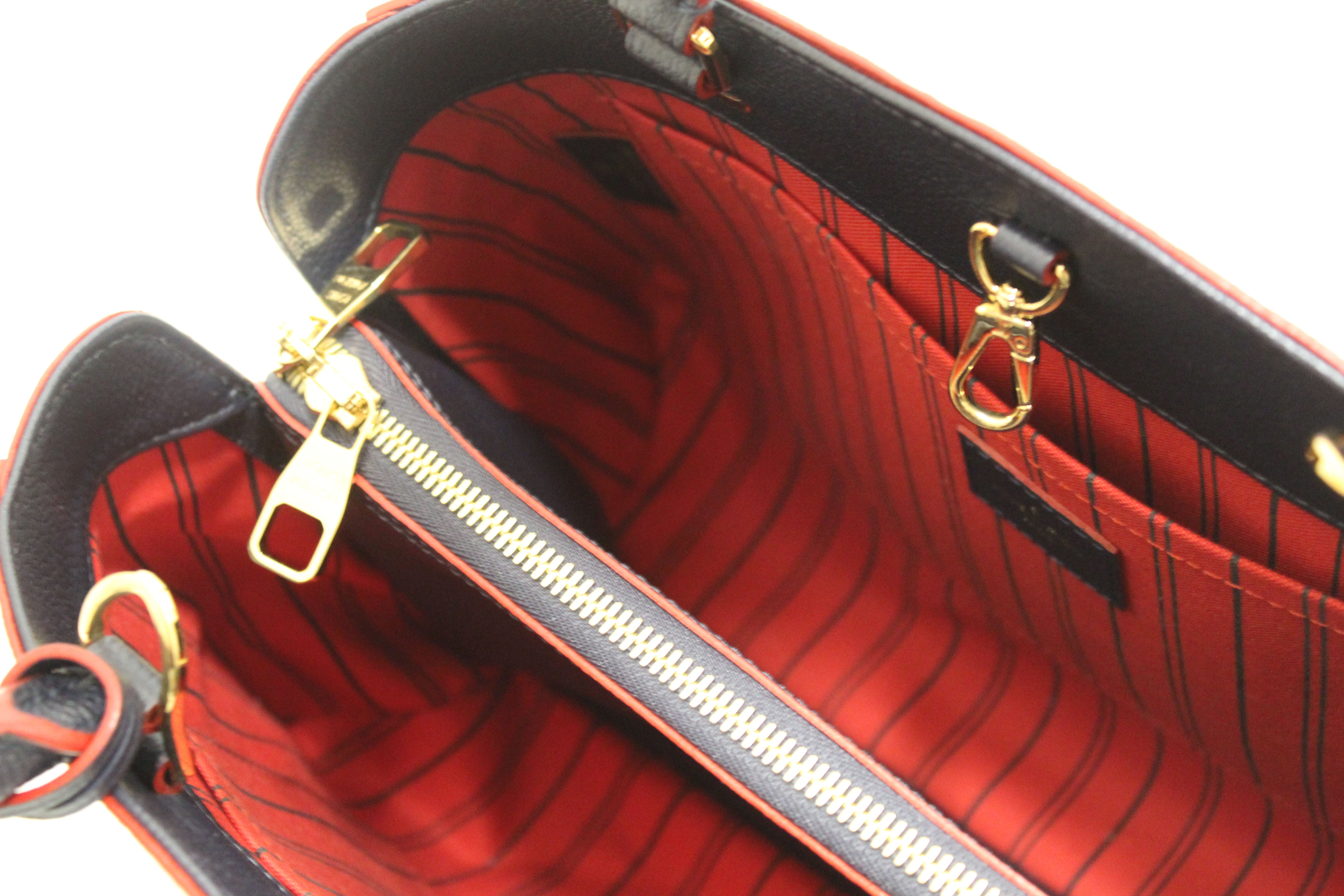 Red Louis Vuitton Monogram Empreinte Montaigne MM Satchel