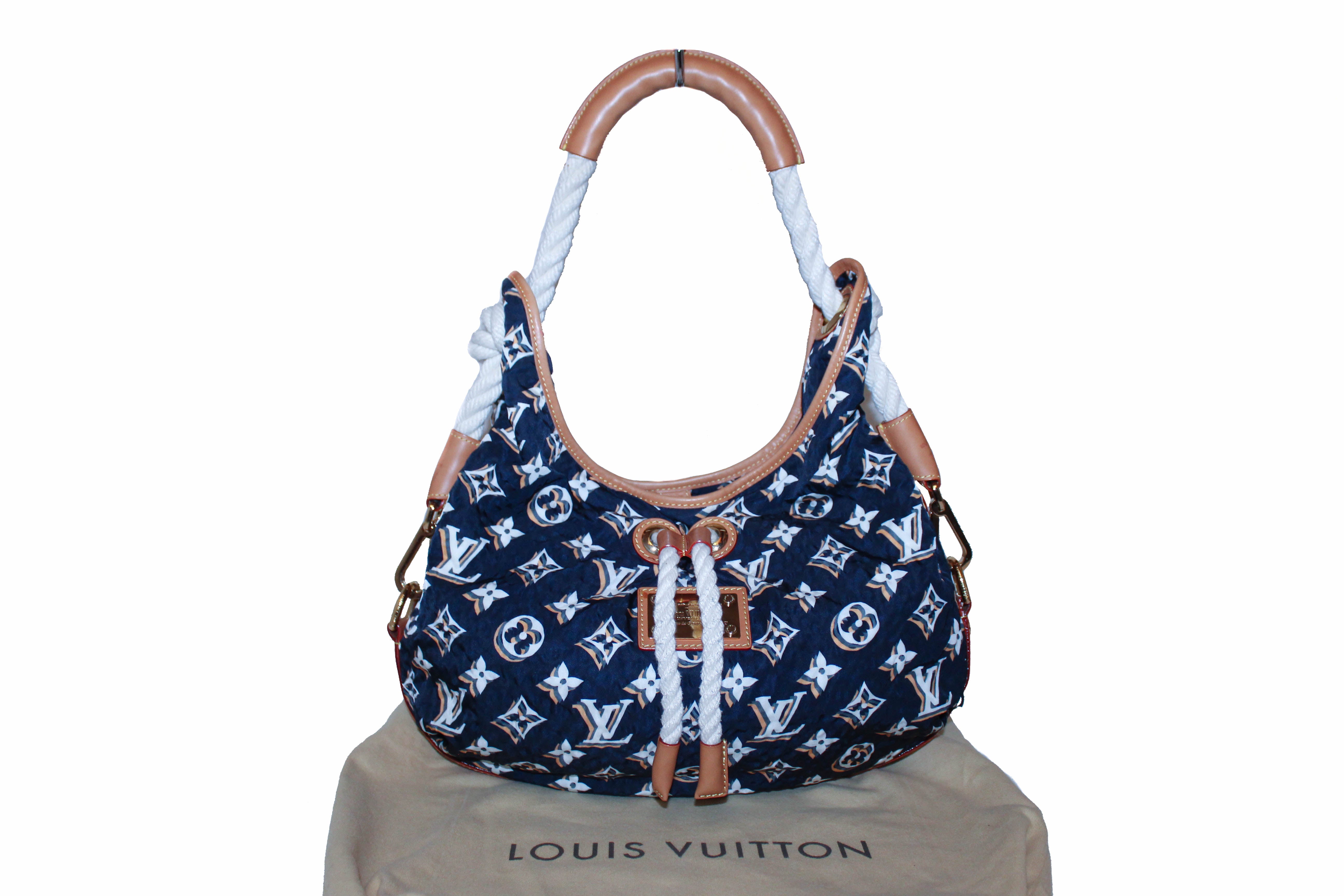 Louis Vuitton Limited Edition Navy Blue Nylon Bulles MM