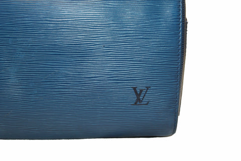 Authentic Louis Vuitton Epi Leather Blue Speedy 30 Hand Bag