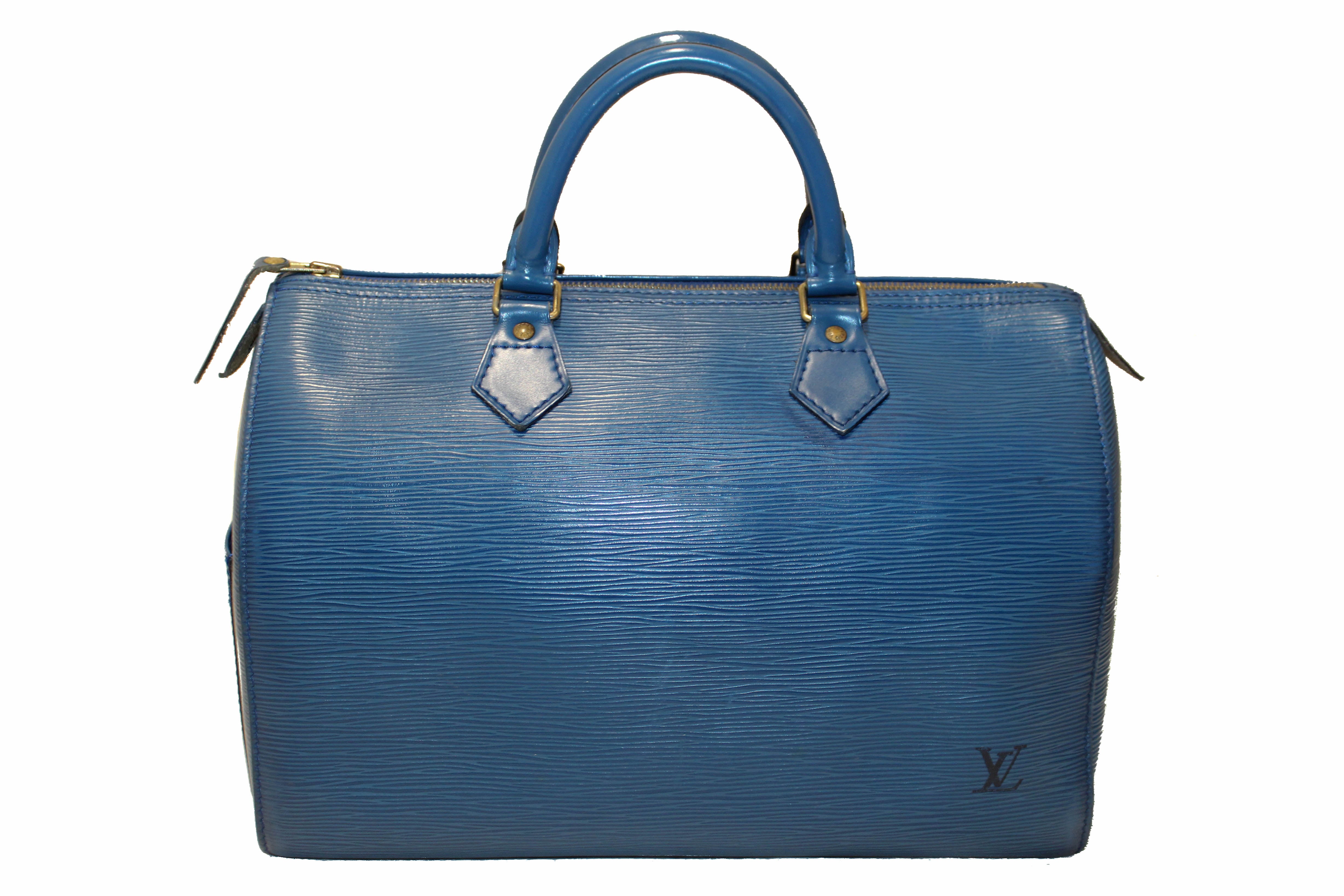 Authentic Louis Vuitton Epi Leather Blue Speedy 30 Hand Bag – Paris Station  Shop