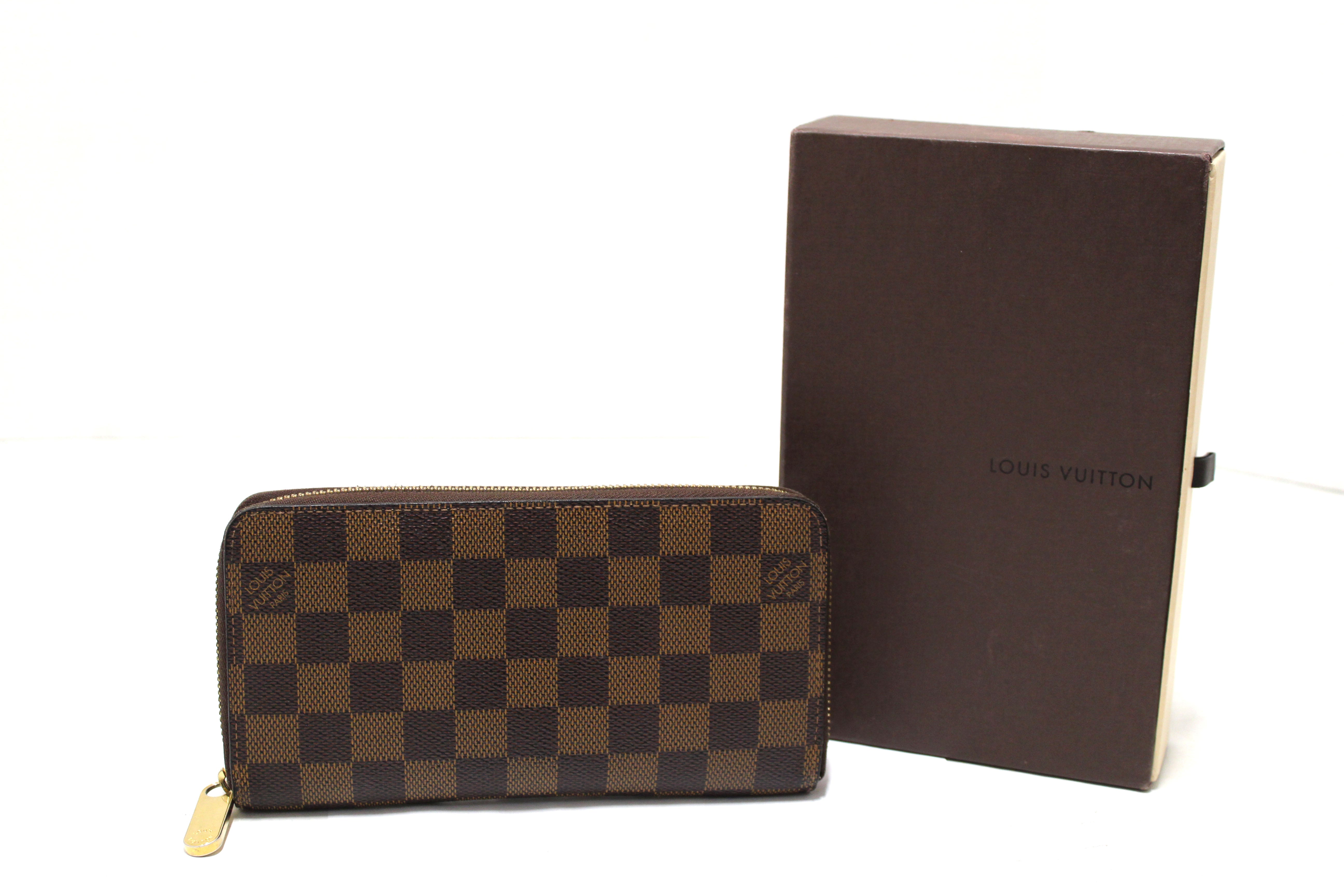 Authentic Louis Vuitton Damier Ebene Zippy Wallet