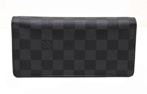 Authentic Louis Vuitton Damier Graphite Canvas Brazza Wallet