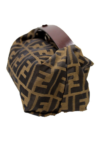 Authentic Fendi Brown Tobacco Zucca Print Canvas Mini Pouch