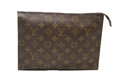 Authentic Louis Vuitton Classic Monogram Vintage Toiletry Pochette 26 Clutch