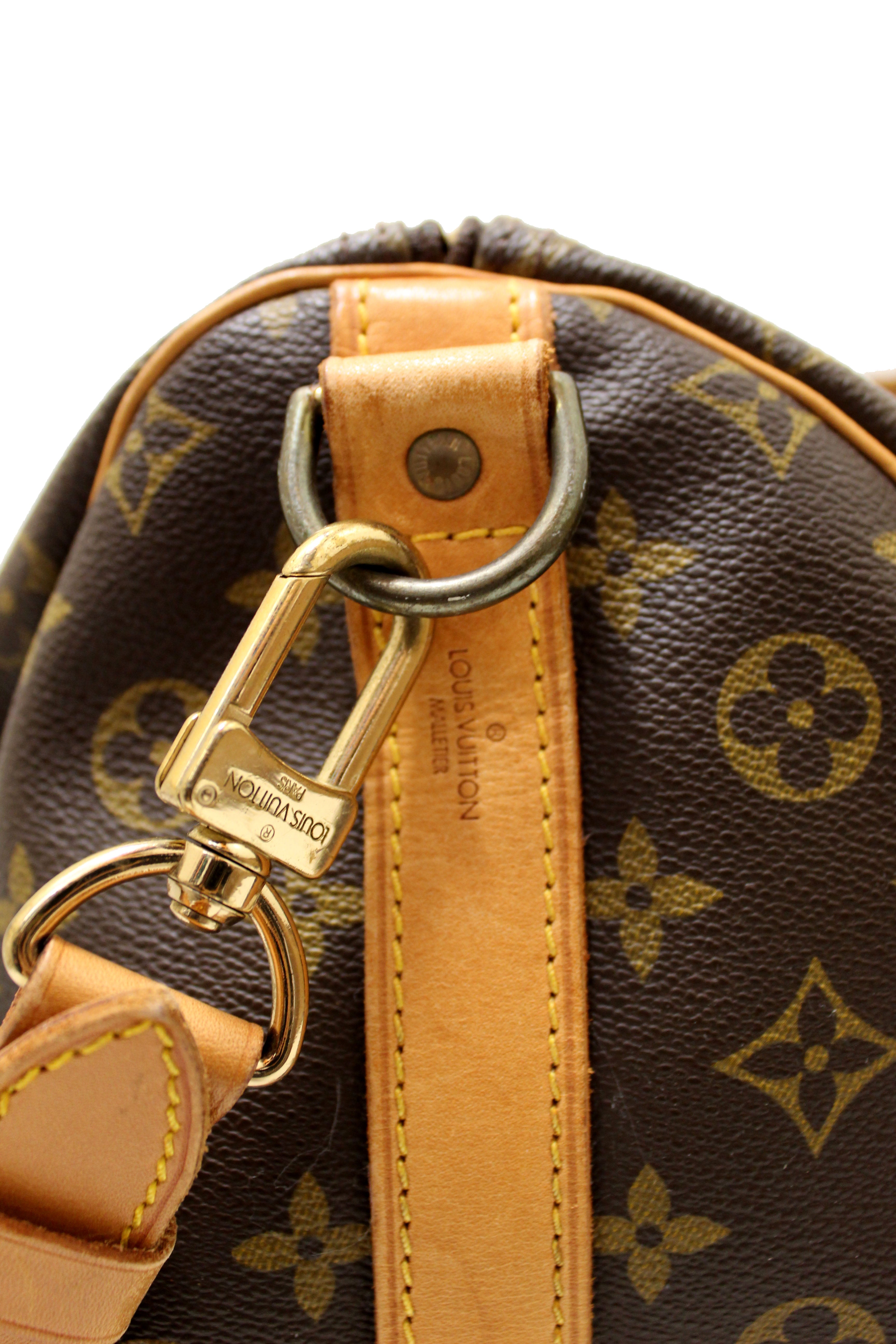 Authentic Louis Vuitton Classic Monogram Keepall Bandouliere 55 Travel Bag