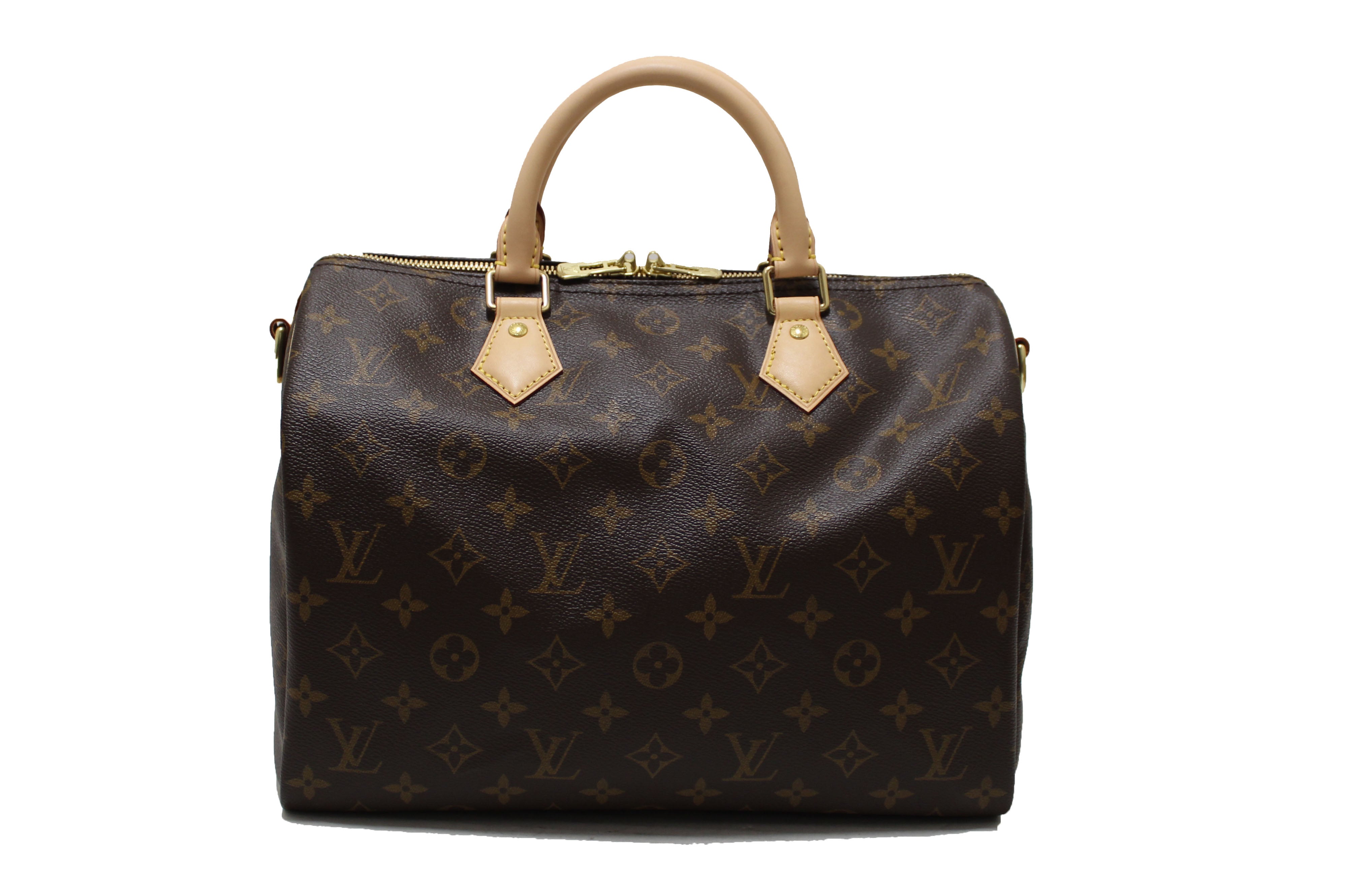 Authentic Louis Vuitton Classic Monogram Speedy 30 Bandouliere Bag