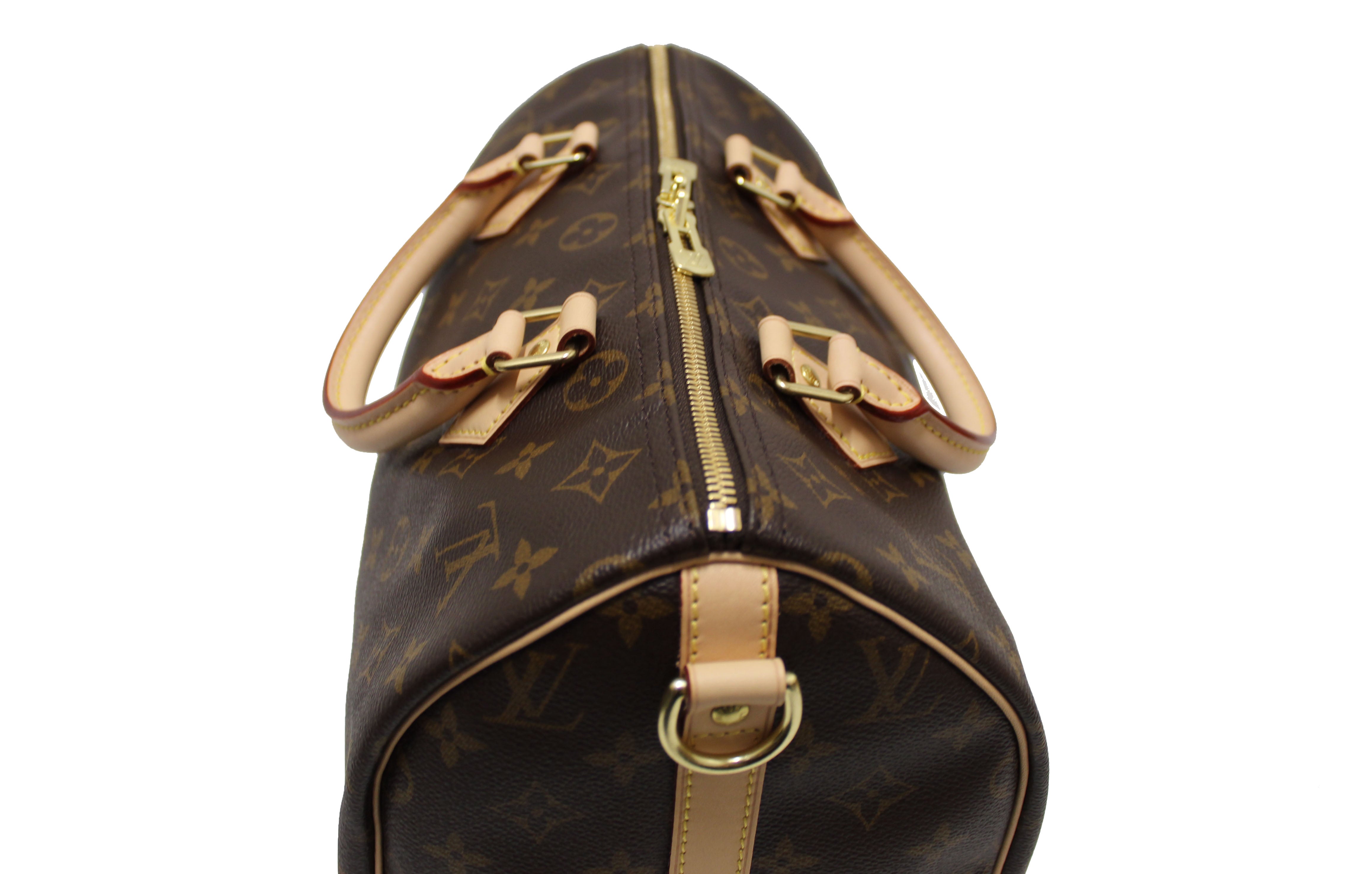 Authentic Louis Vuitton Classic Monogram Speedy 30 Bandouliere Bag