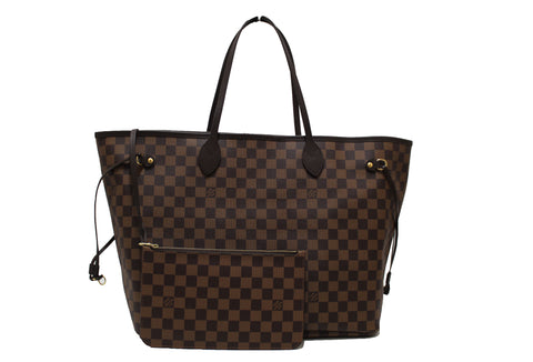 Authentic Louis Vuitton Damier Ebene Neverfull GM Tote Shoulder Bag