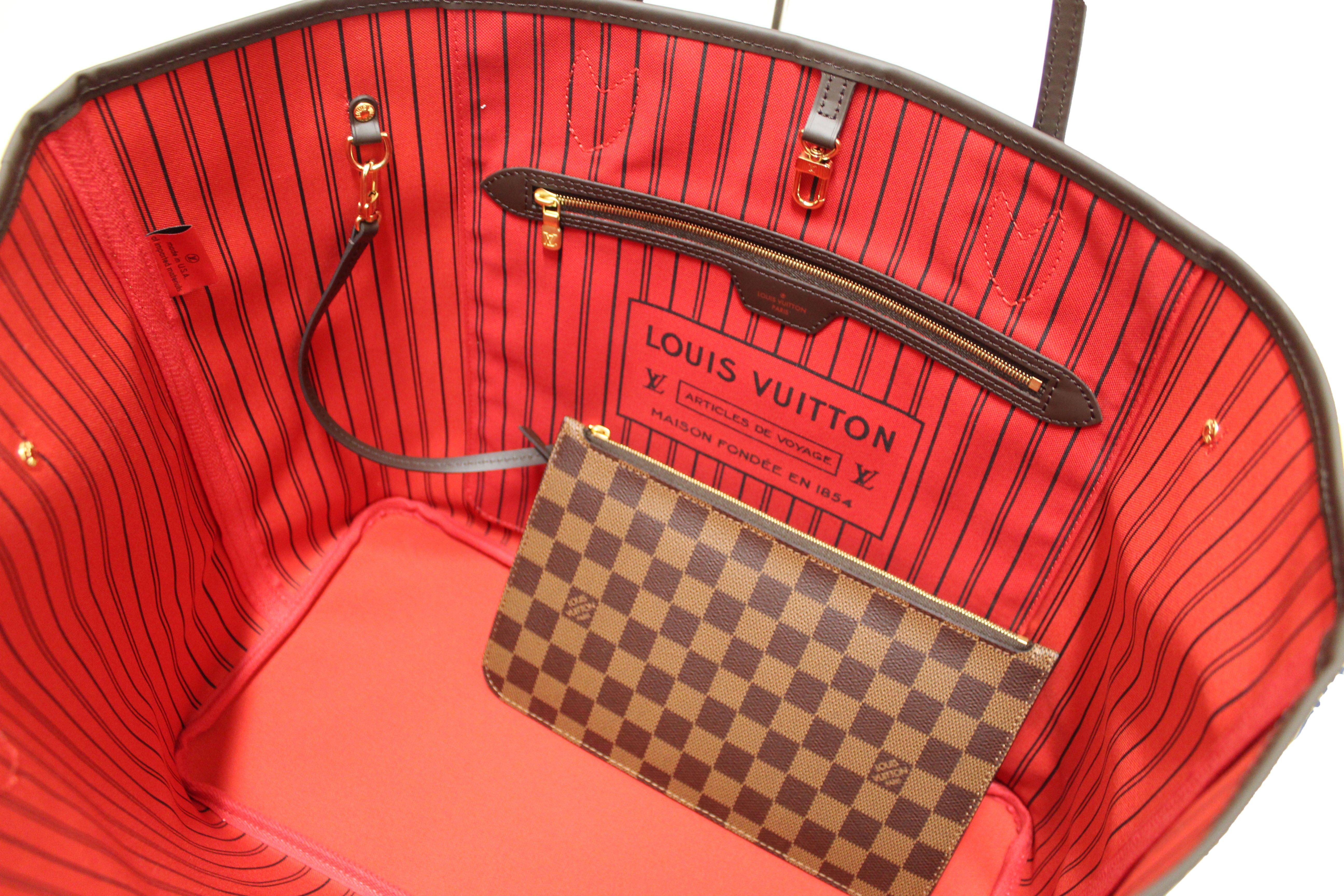 Authentic Louis Vuitton Damier Ebene Neverfull GM Tote Shoulder Bag
