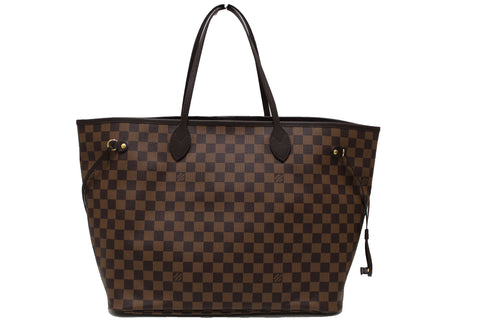 Authentic Louis Vuitton Damier Ebene Neverfull GM Tote Shoulder Bag