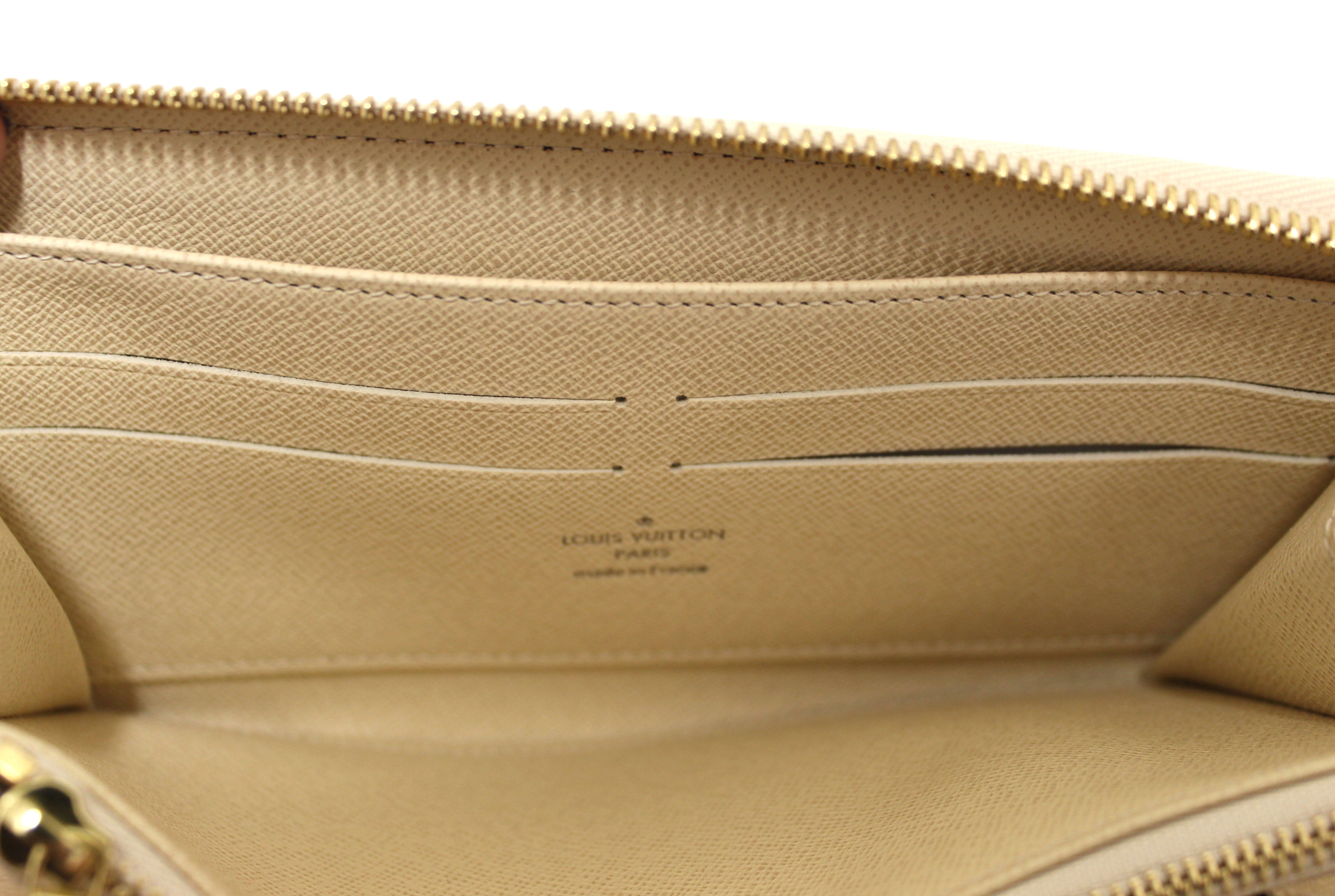 Authentic New Louis Vuitton Damier Azur Canvas Zippy Wallet