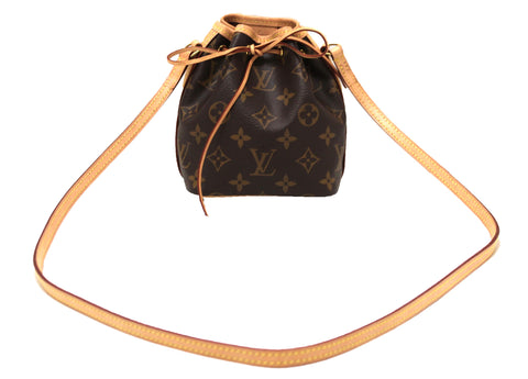 Authentic Louis Vuitton Classic Monogram Nano Noe Messenger Bag