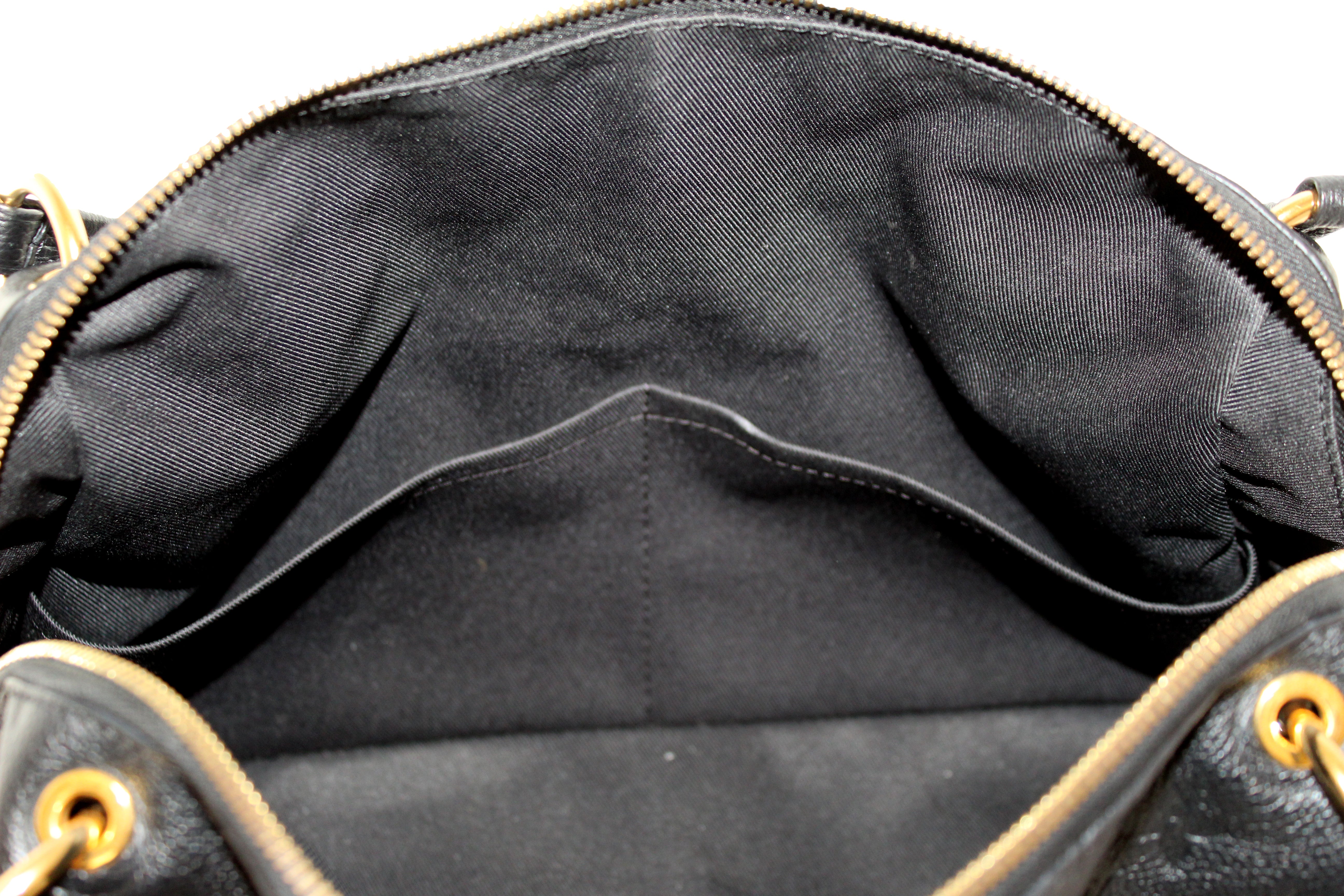 LOUIS VUITTON Ponthieu PM Empreinte Leather Shoulder Bag Black