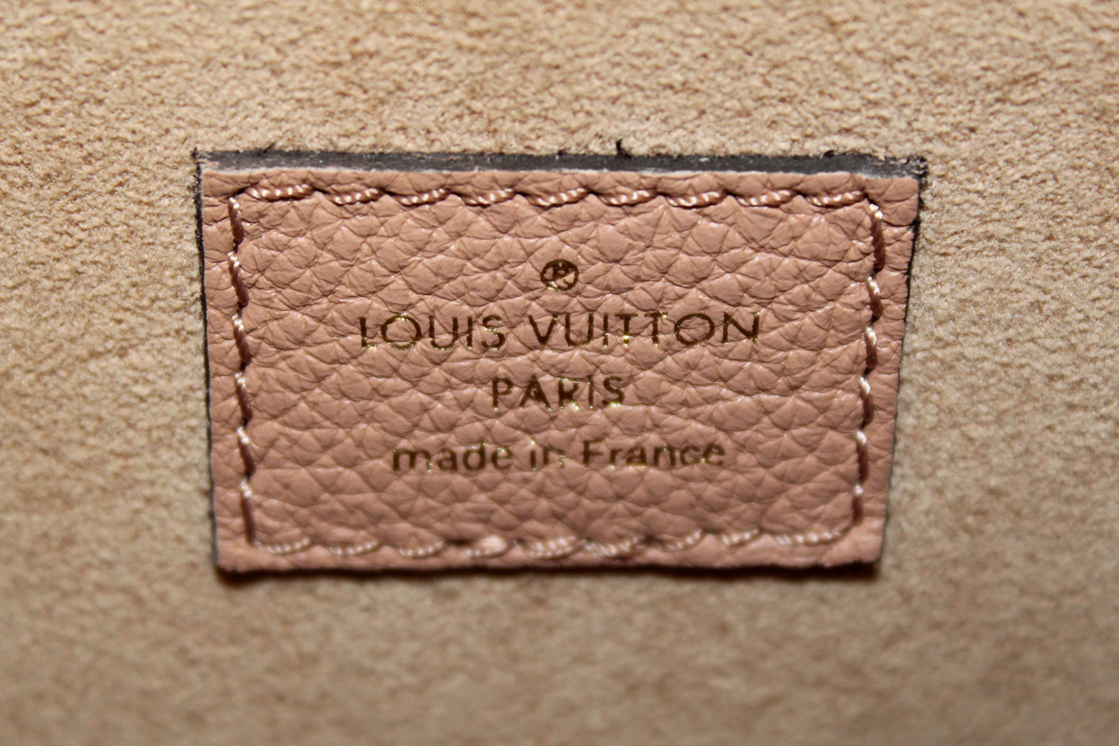 Authentic Louis Vuitton Rose des Sables Pink Grained Calf Leather Lockme Chain Bag