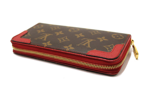 Authentic Louis Vuitton Cerise Monogram Retiro Zippy Long Wallet