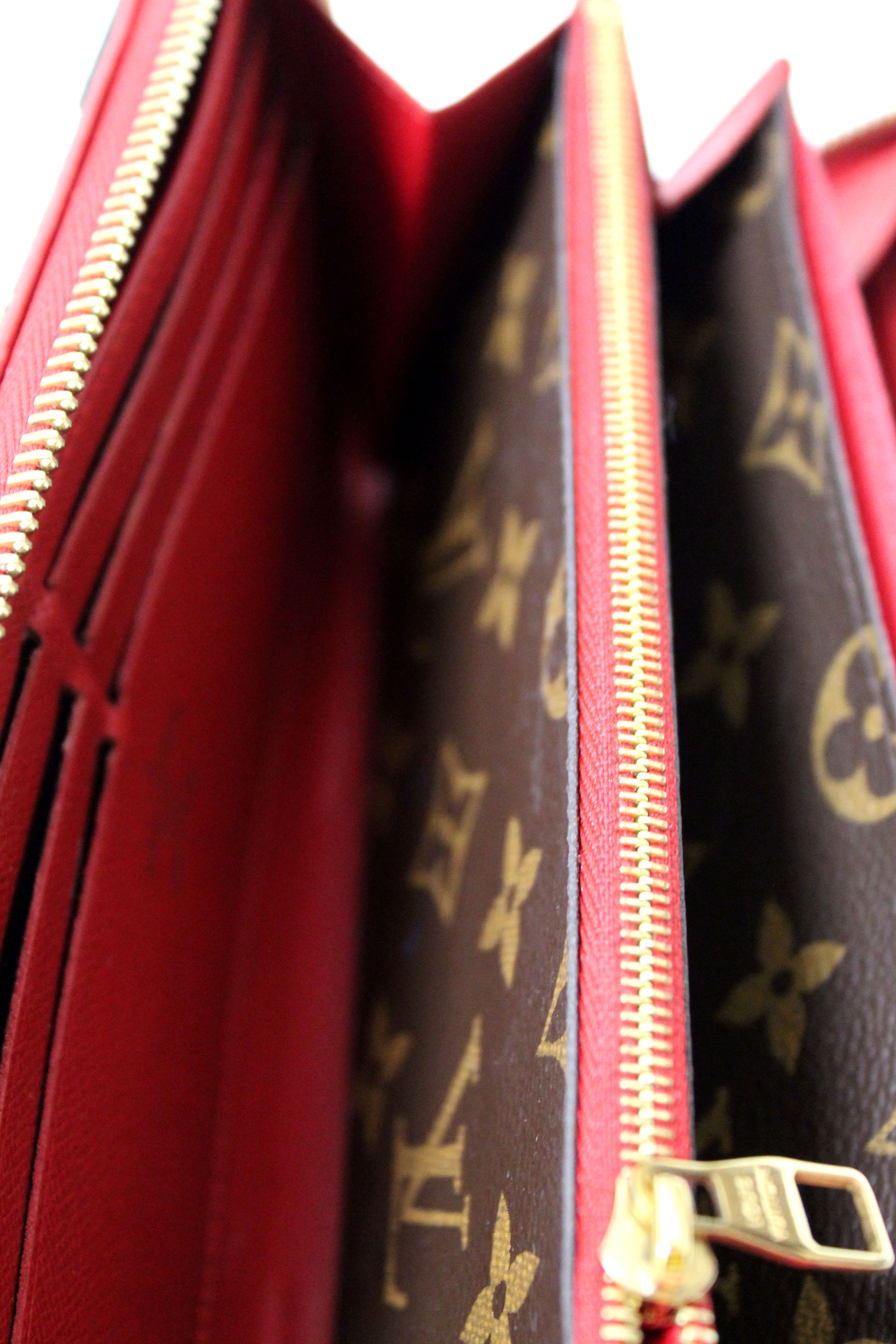 Authentic Louis Vuitton Cerise Monogram Retiro Zippy Long Wallet