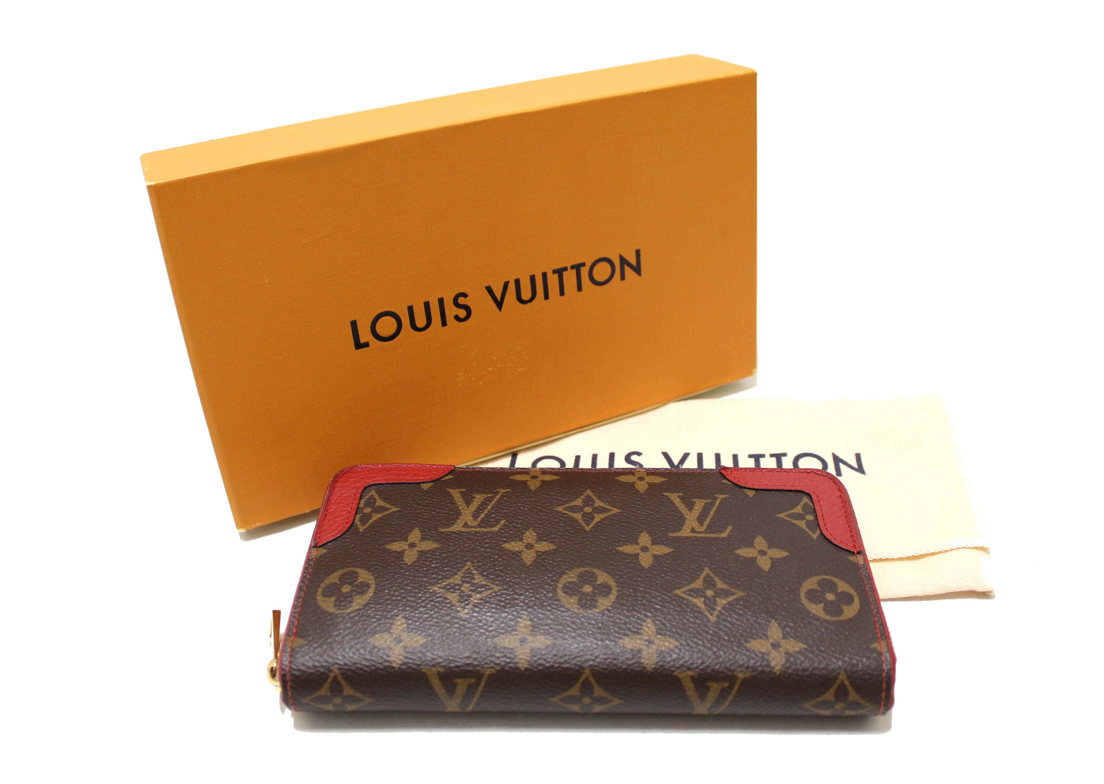 Authentic Louis Vuitton Cerise Monogram Retiro Zippy Long Wallet