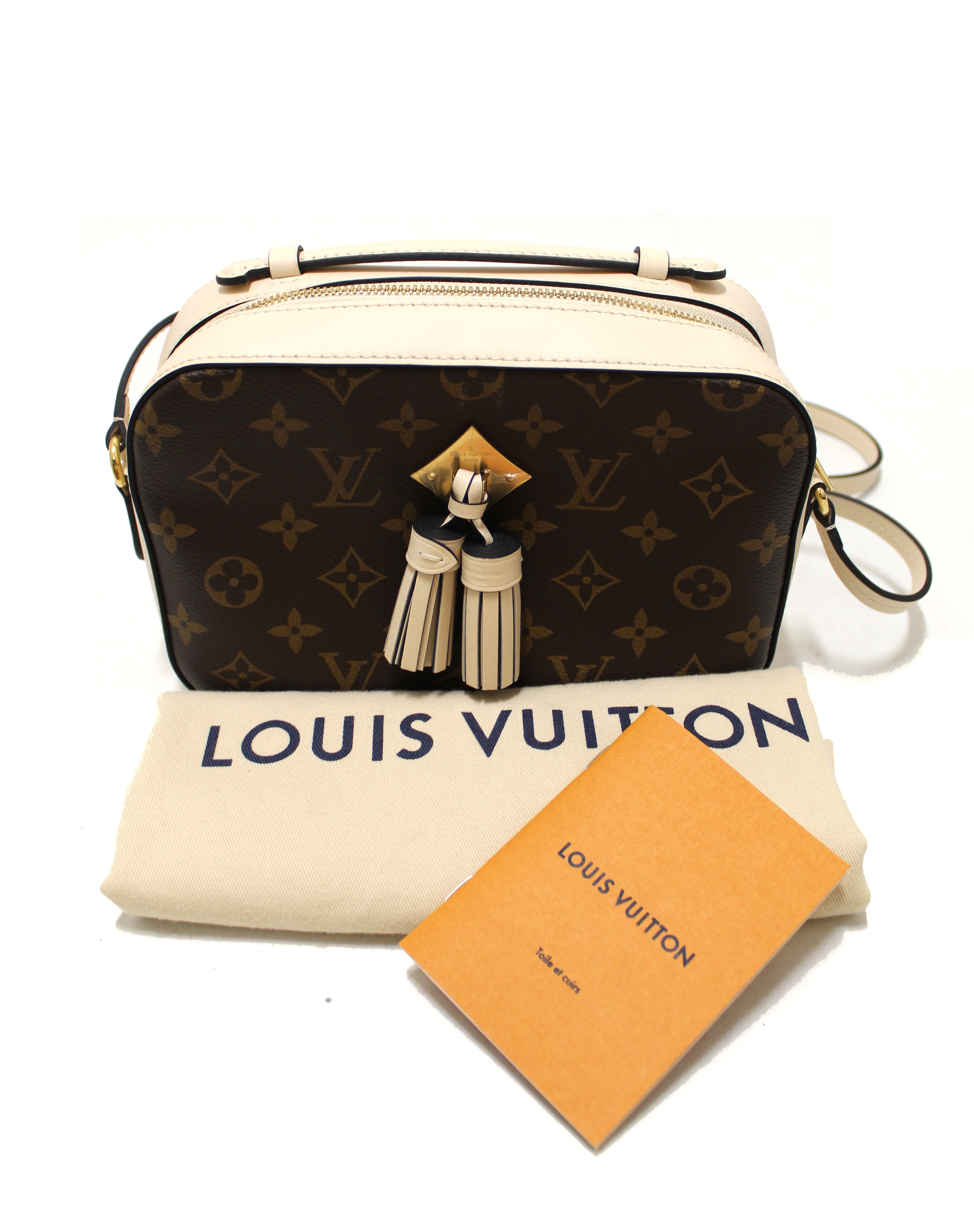 Authentic Louis Vuitton Monogram Creme Saintonge Messenger Crossbody Bag