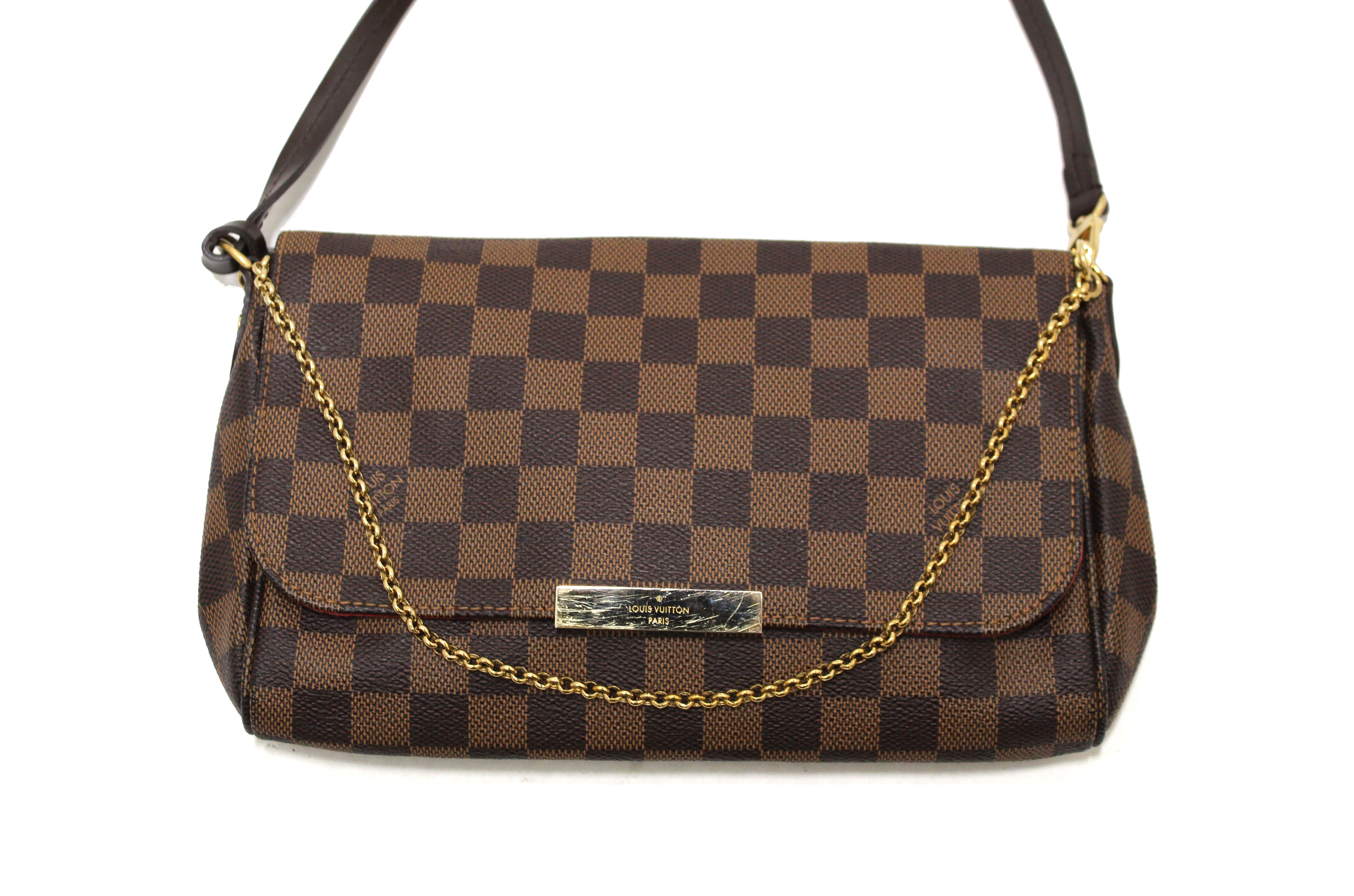 Authentic Louis Vuitton Damier Ebene Favorite MM Crossbody Messenger Bag