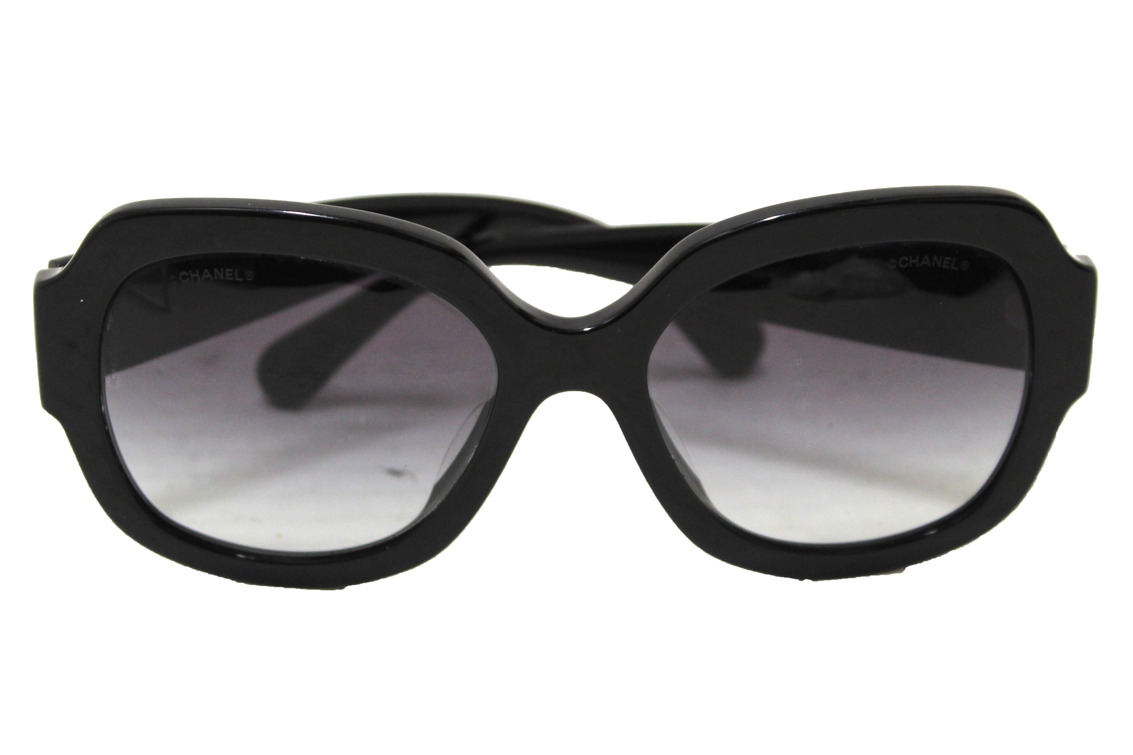 CHANEL Acetate Polarized Square CC Sunglasses 5380 Black 1008880