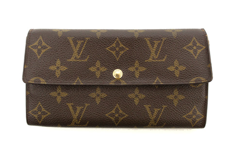 Authentic Louis Vuitton Monogram Canvas Sarah Long Wallet