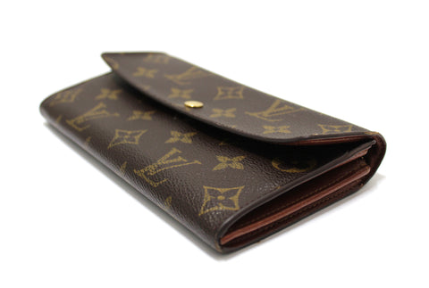 Authentic Louis Vuitton Monogram Canvas Sarah Long Wallet