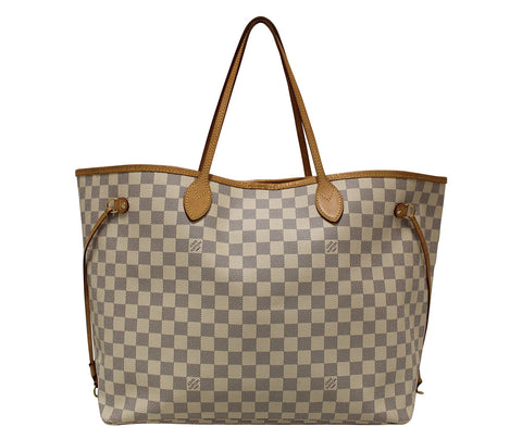 Authentic Louis Vuitton Damier Azur Neverfull GM Tote Shoulder Bag