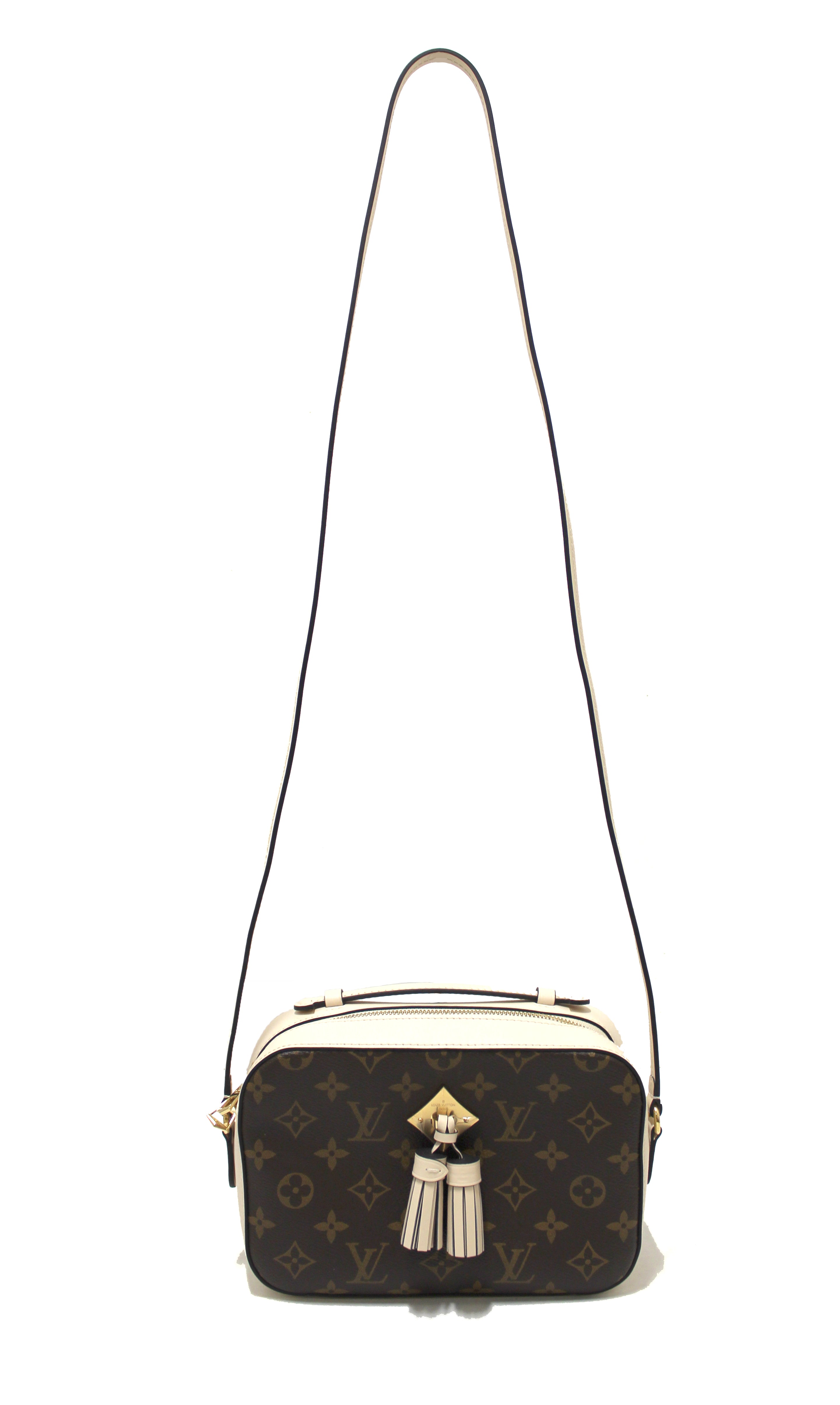 Authentic Louis Vuitton Monogram Creme Saintonge Messenger Crossbody Bag