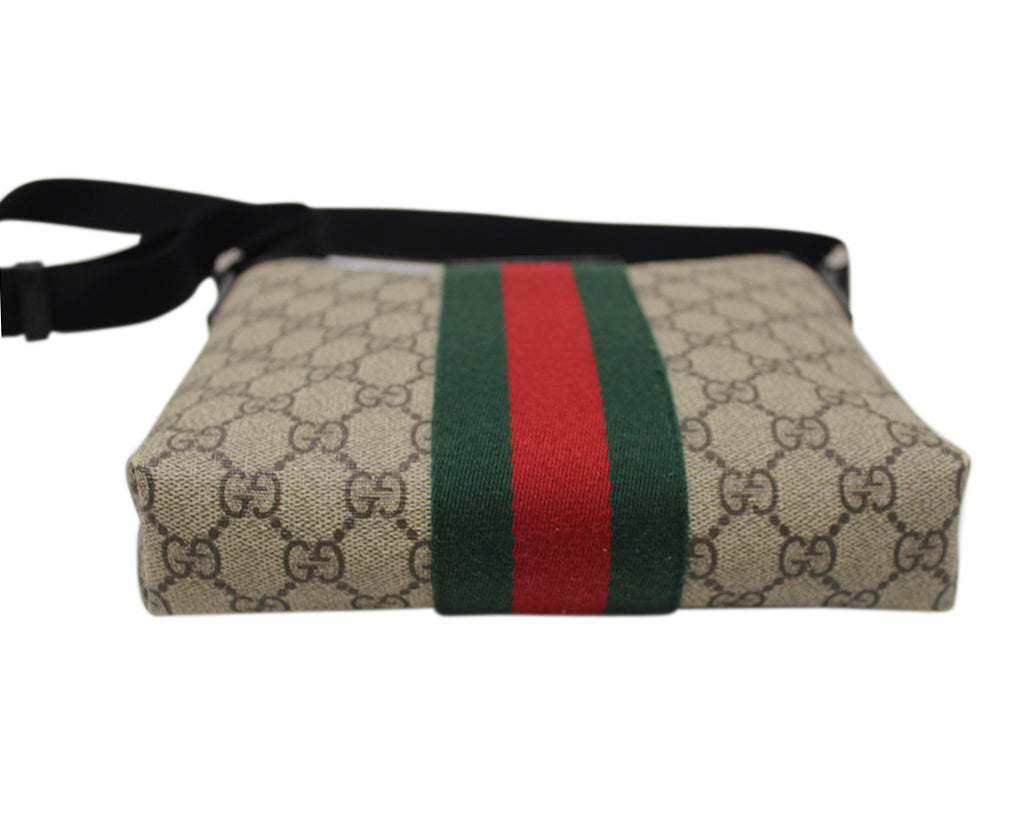Gucci Red/Black GG Canvas and Leather Messenger Bag