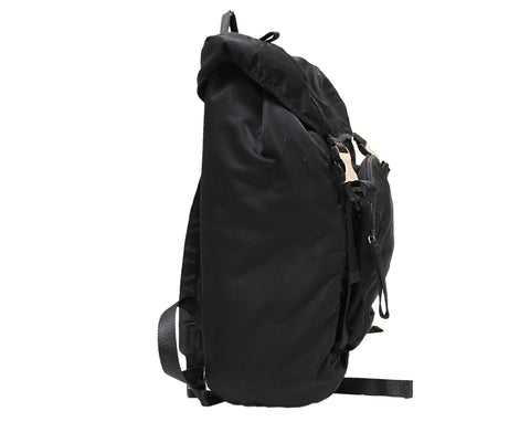 Authentic Prada Black Re-Nylon Double-Buckle Backpack