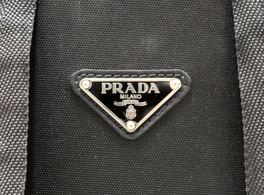 Authentic Prada Black Re-Nylon Double-Buckle Backpack