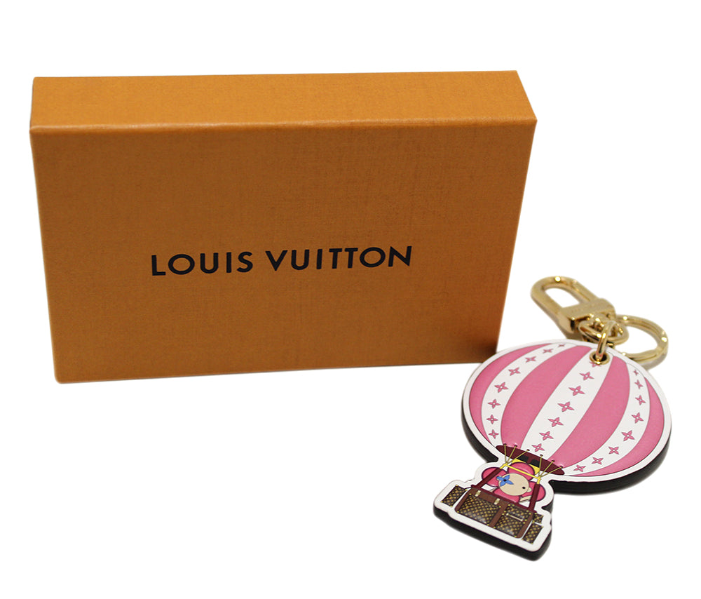 Louis Vuitton Monogram 2020 Christmas Animation Bumper Cars Bag Charm Key Ring Coquelicot