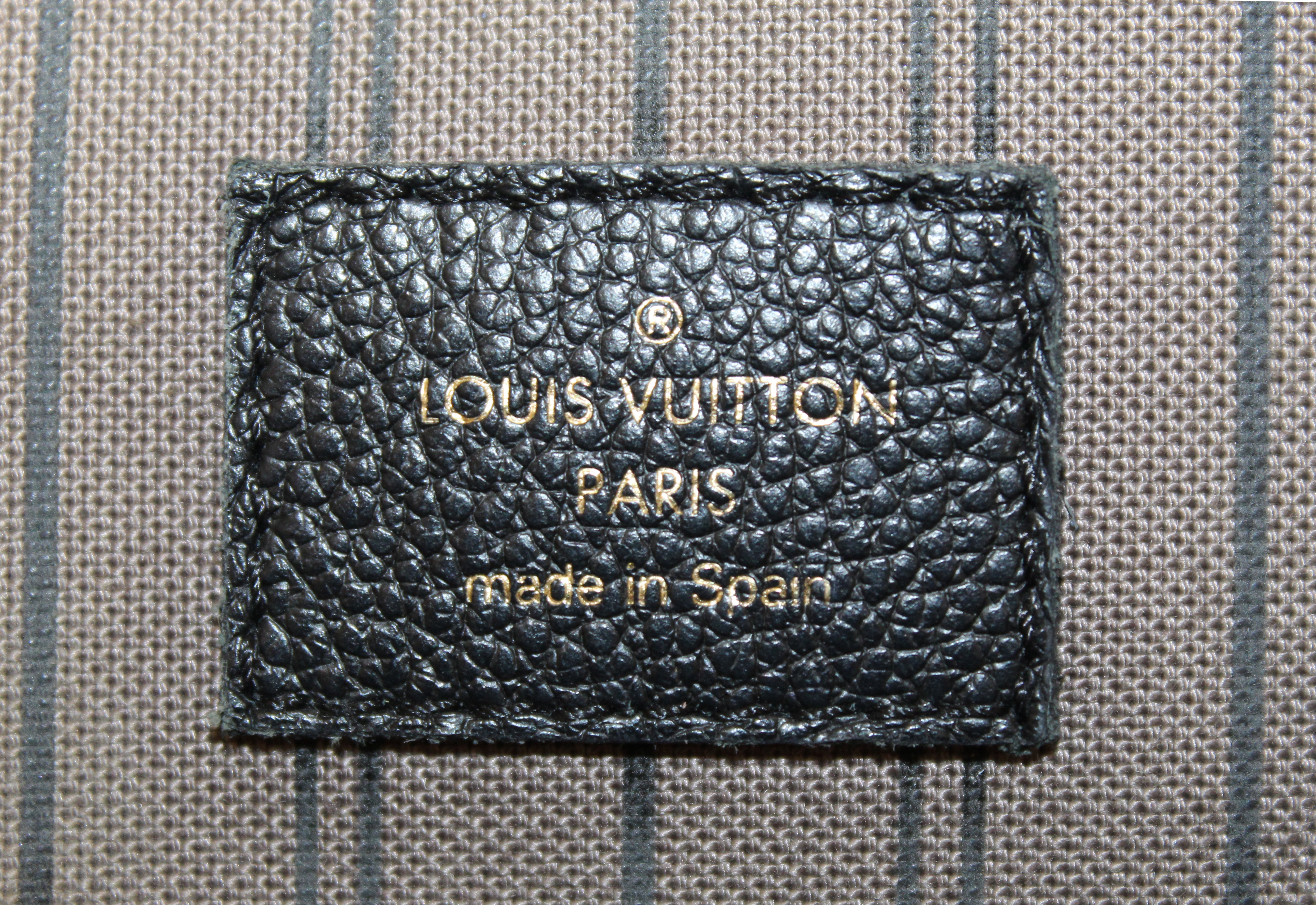 Authentic Louis Vuitton Black Monogram Empreinte Leather Pont Neuf GM Bag