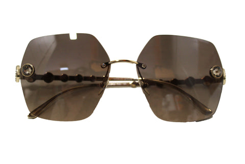 Authentic Giorgio Armani Gold with Crystal Frame Irregular Sunglasses