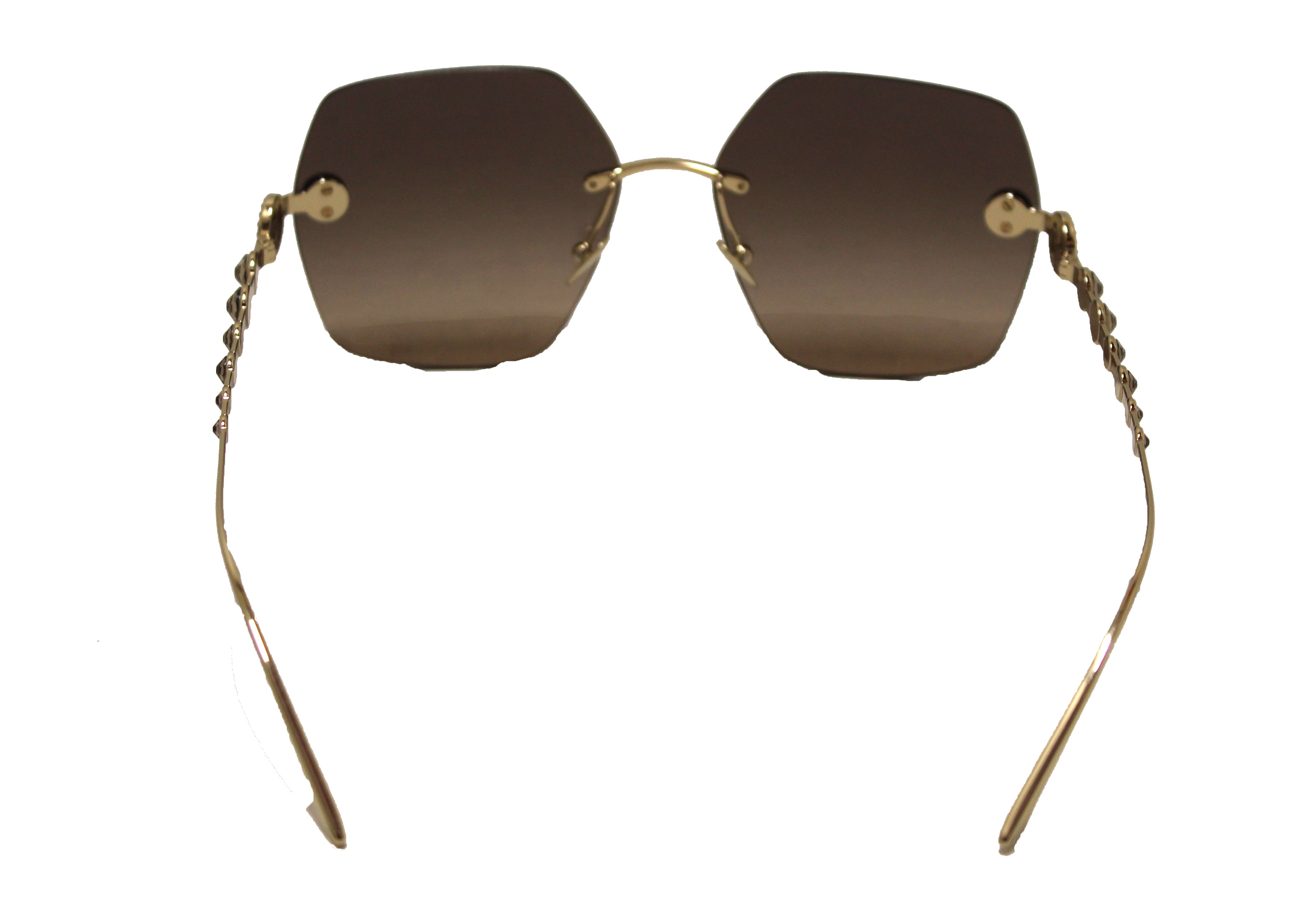 Authentic Giorgio Armani Gold with Crystal Frame Irregular Sunglasses