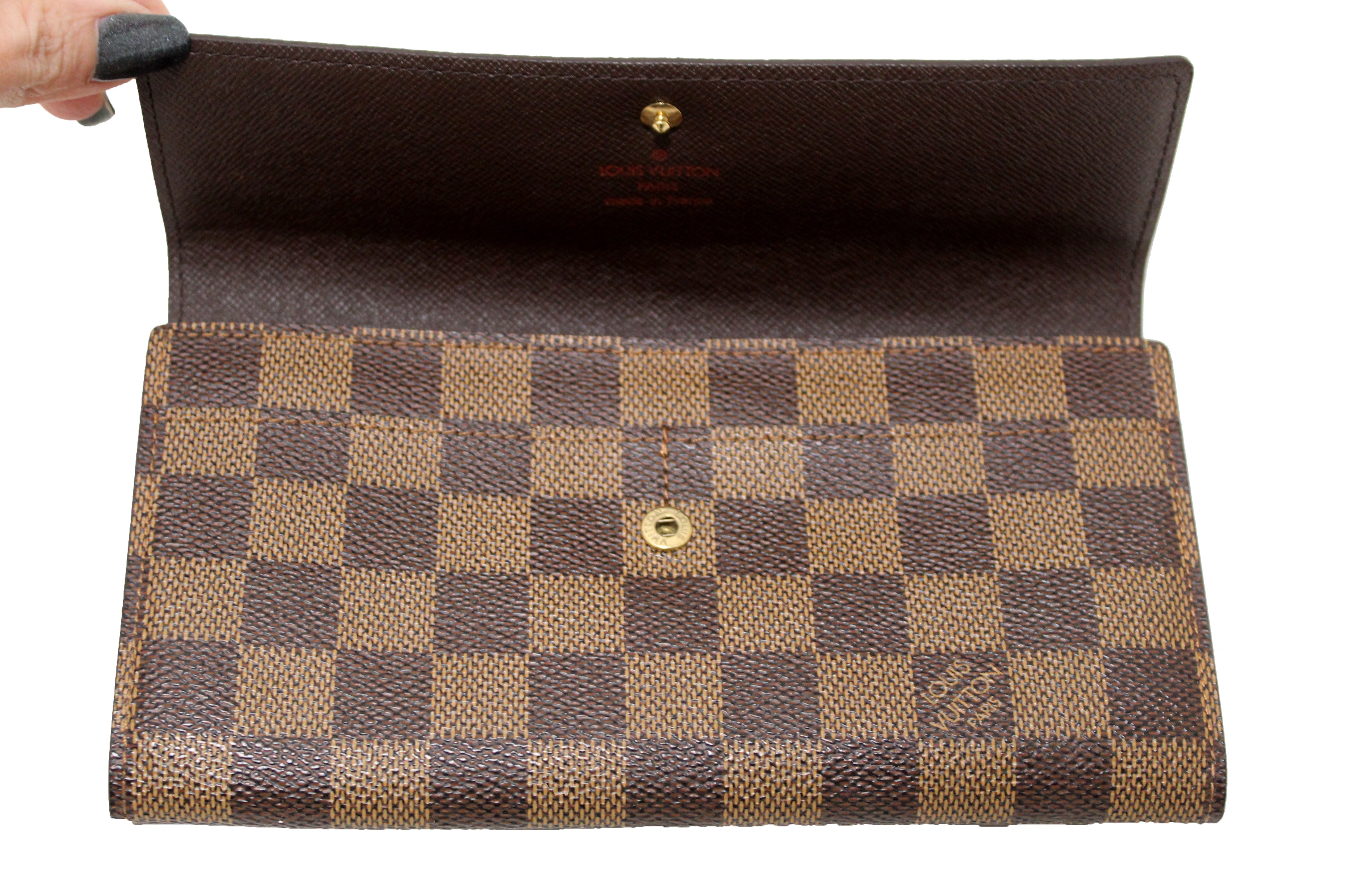 Louis Vuitton, Bags, Louis Vuitton Damier Ebene Sarah Wallet Ca278