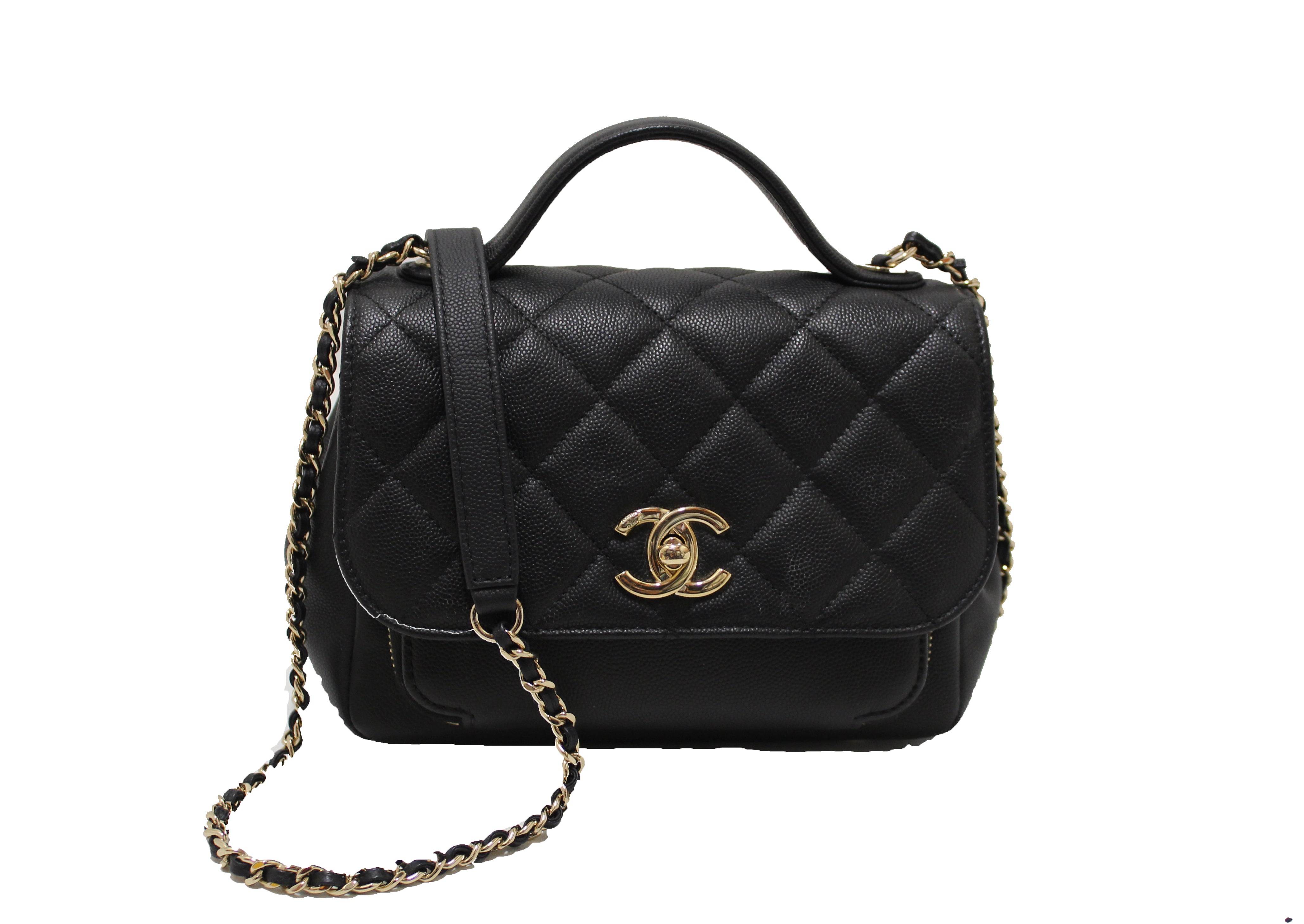 Chanel Black Caviar Leather Small Business Affinity Flap Shoulder