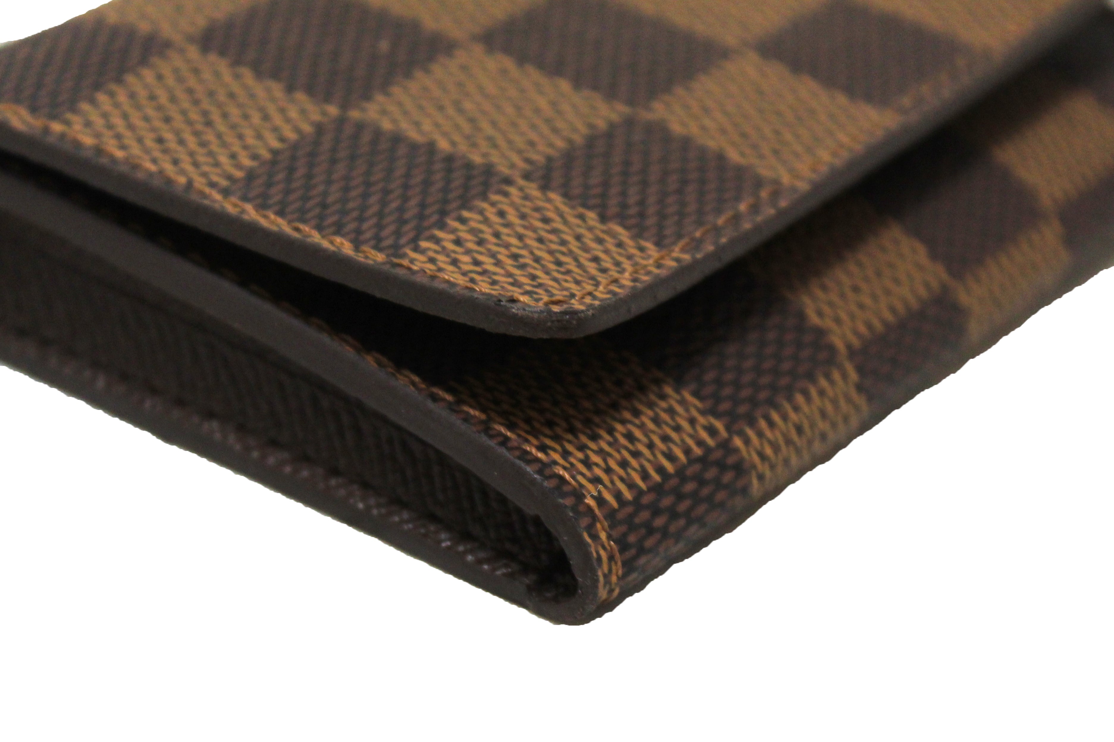 Shop Louis Vuitton DAMIER LV CARD HOLDER Damier Brown Leather Card Holders  N61722 by Belleplume