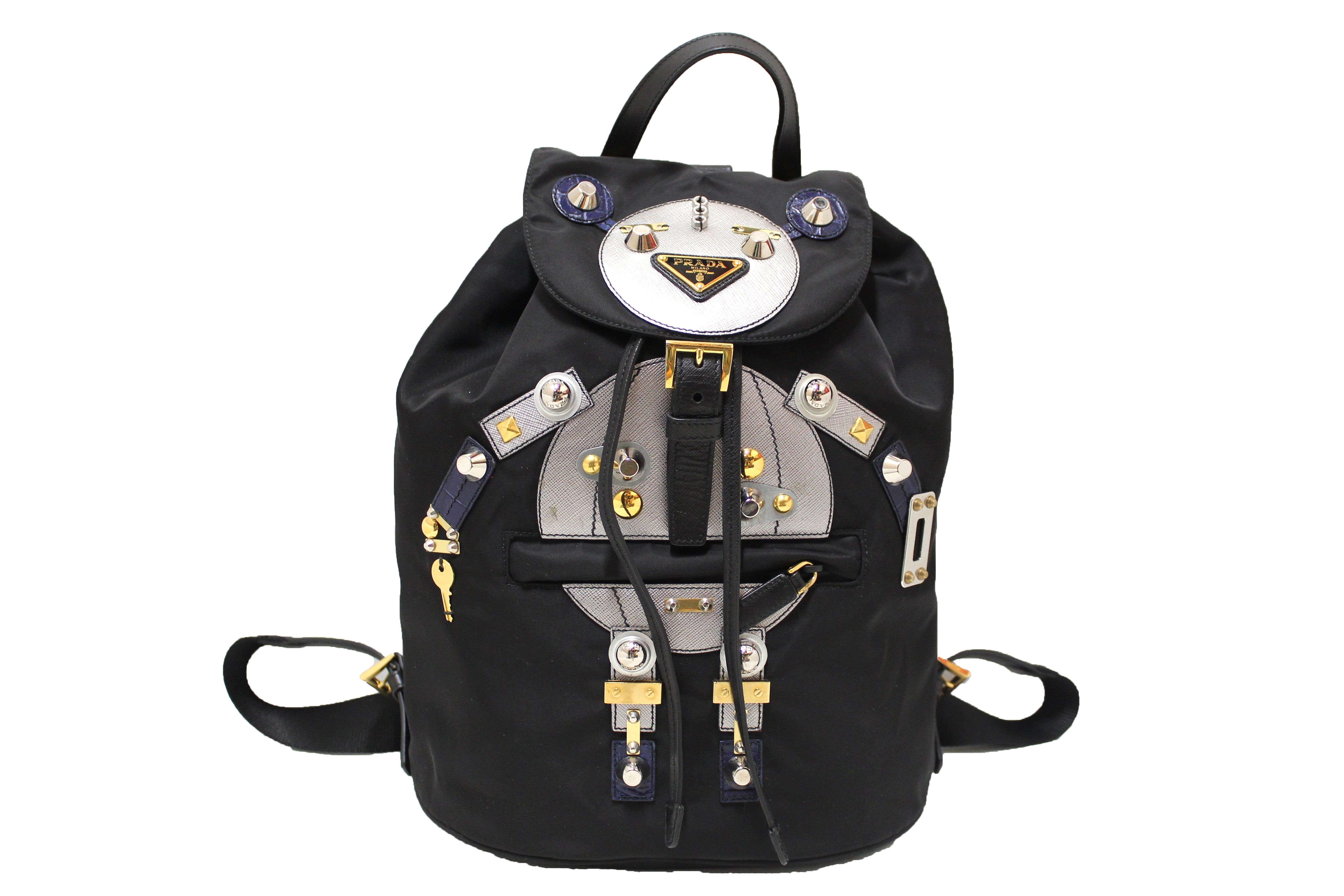 Authentic Prada Black Tessuto Nylon Robot Backpack – Paris Station Shop