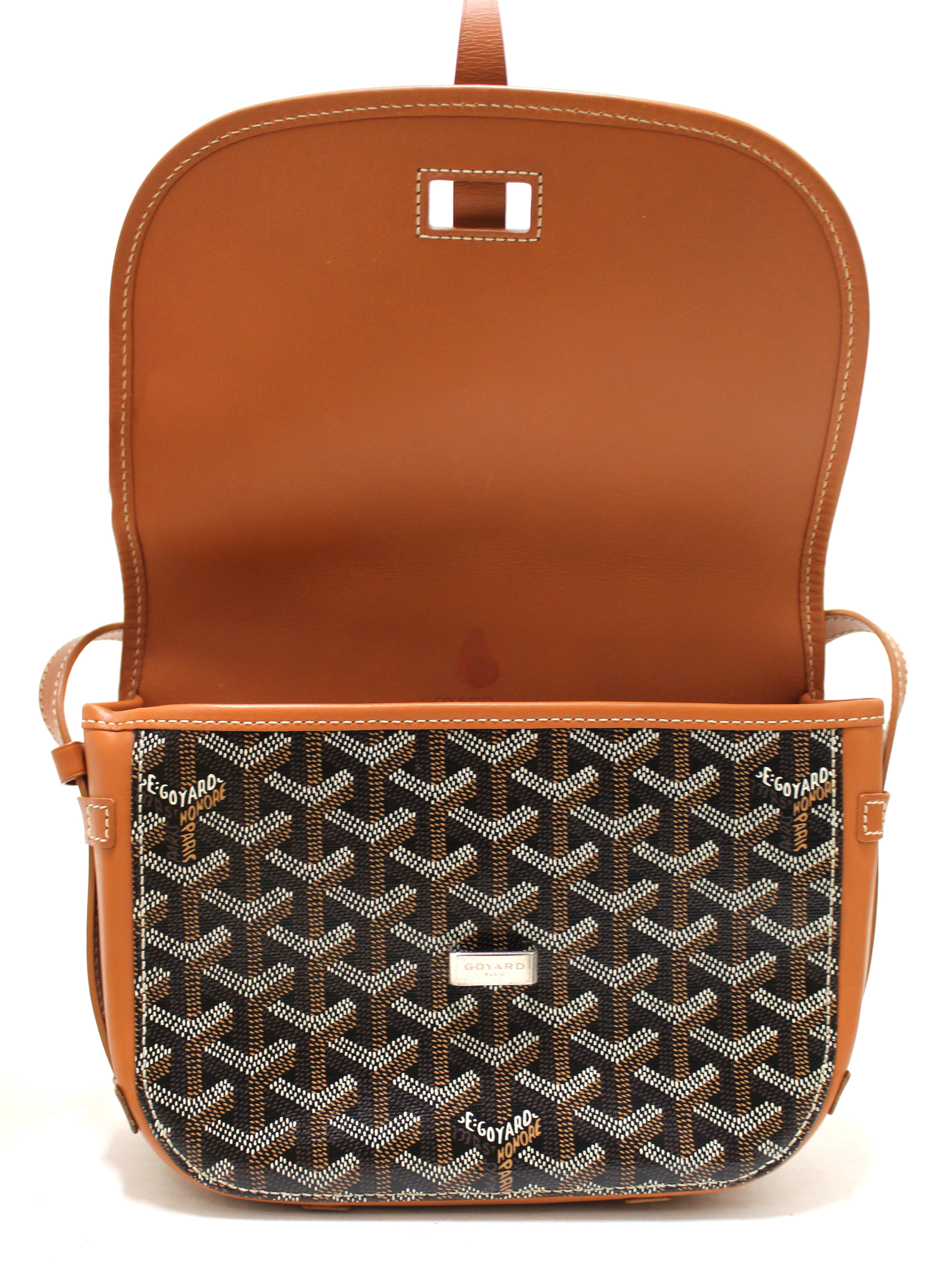 Authentic Goyard Black and Brown Belvedere PM Messenger Crossbody