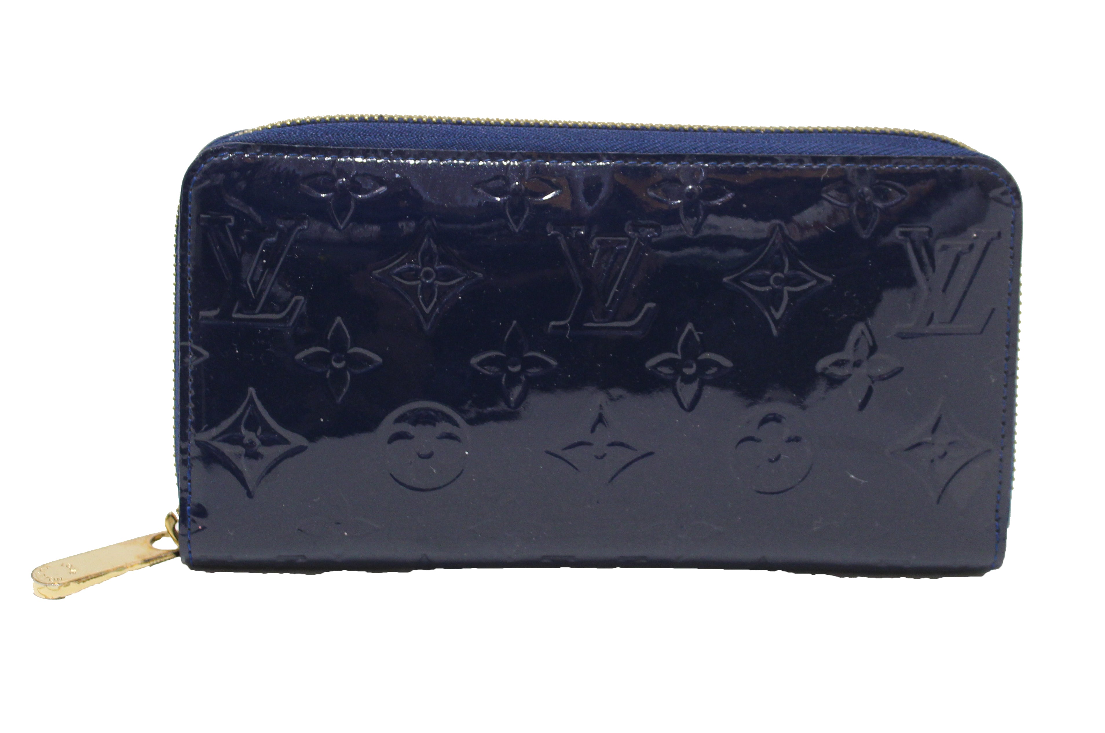 Louis Vuitton Navy Blue Monogram Vernis Zip Around Wallet Louis