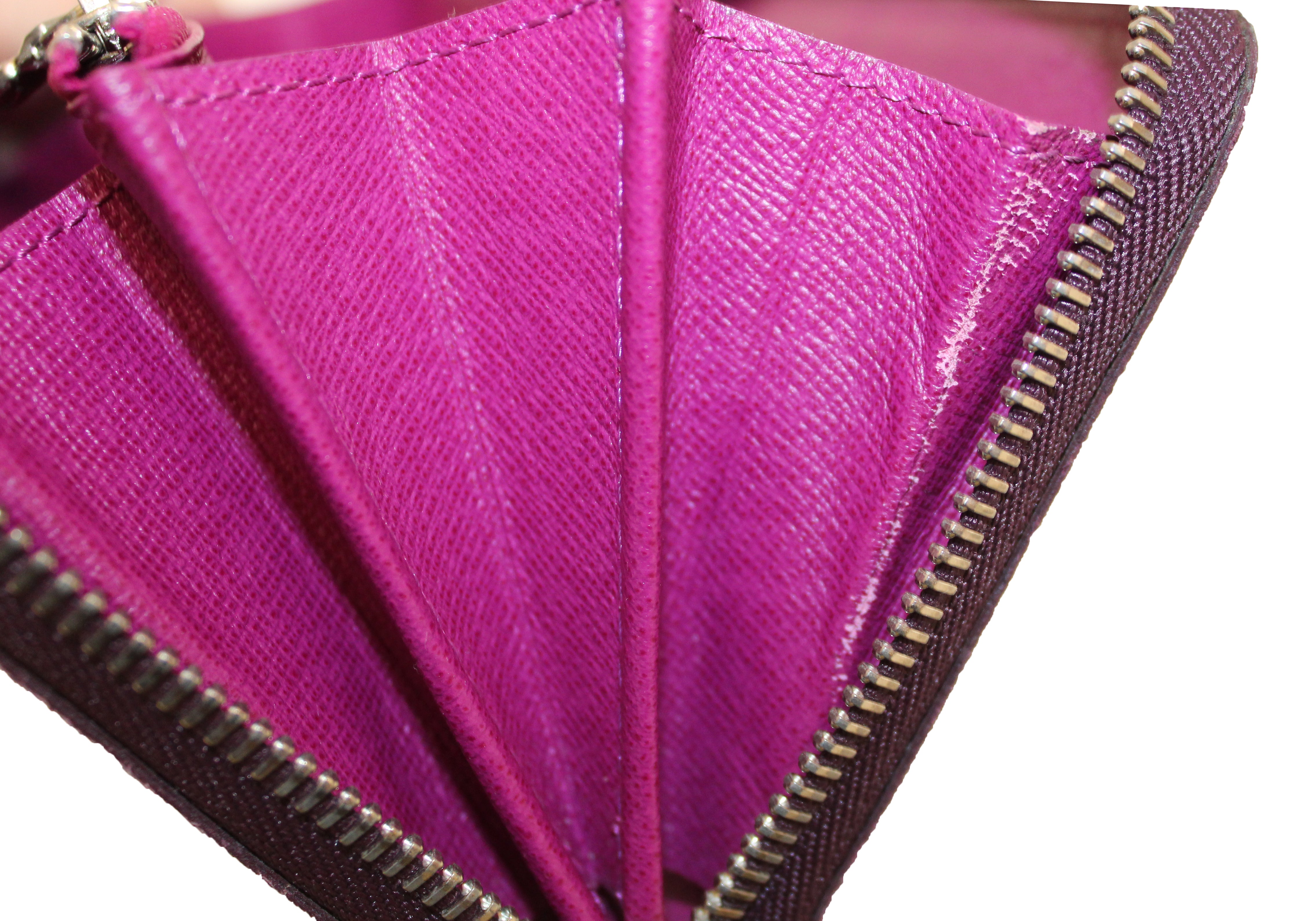 authentic louis vuitton folding epi leather red wallet